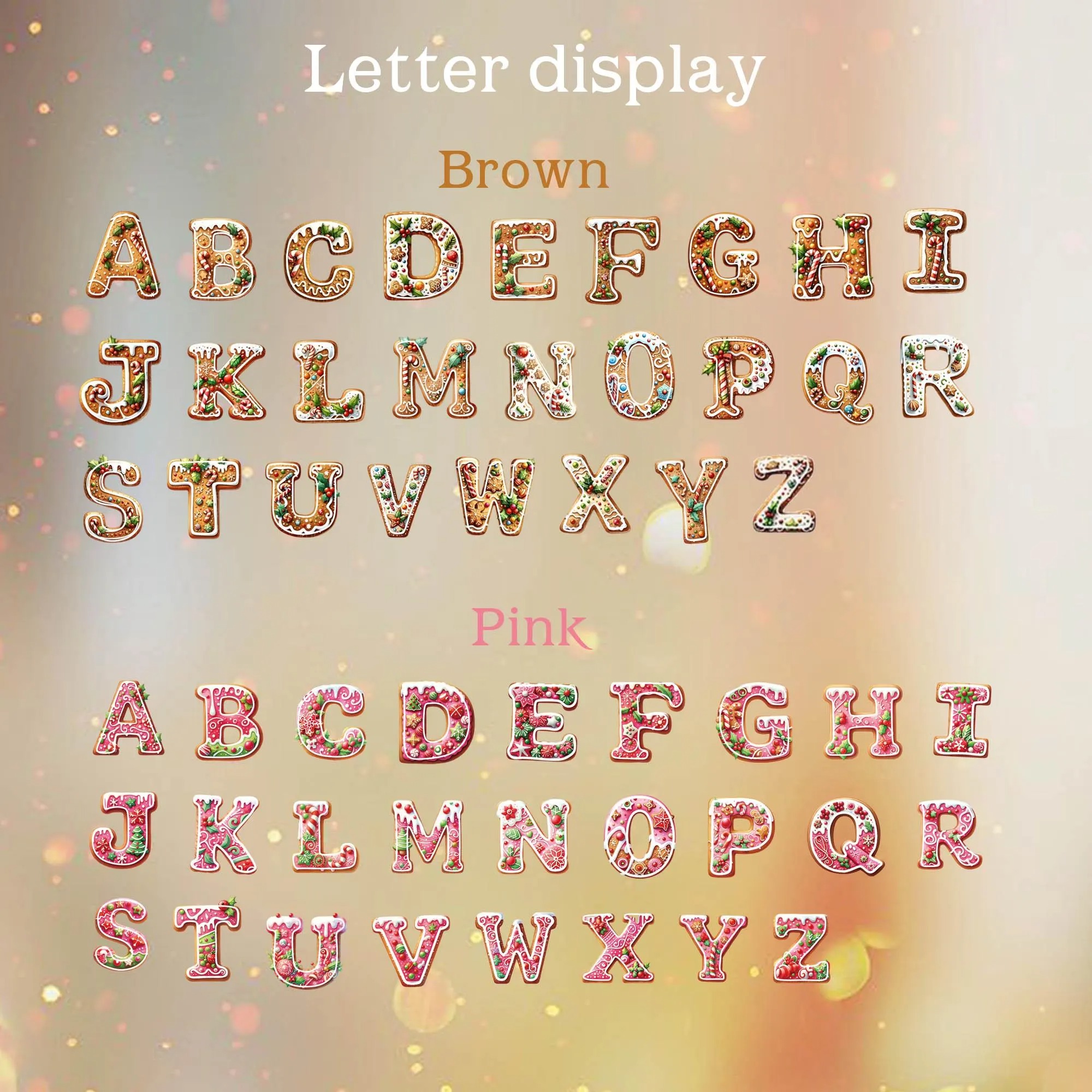 Personalized Gingerbread Letter Name Christmas Ornament