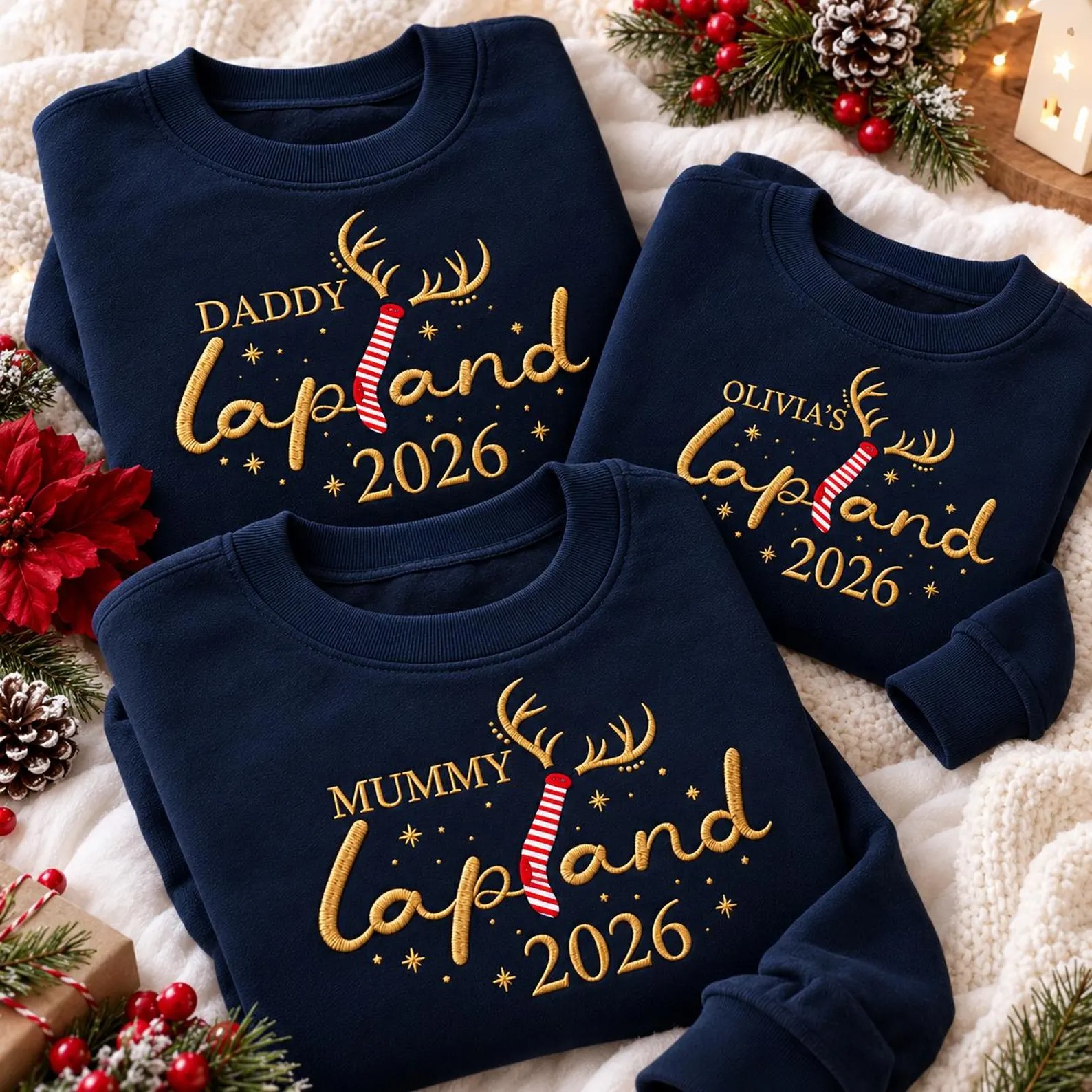 Personalized Lapland 2026 Matching Family Christmas Sweatshirts