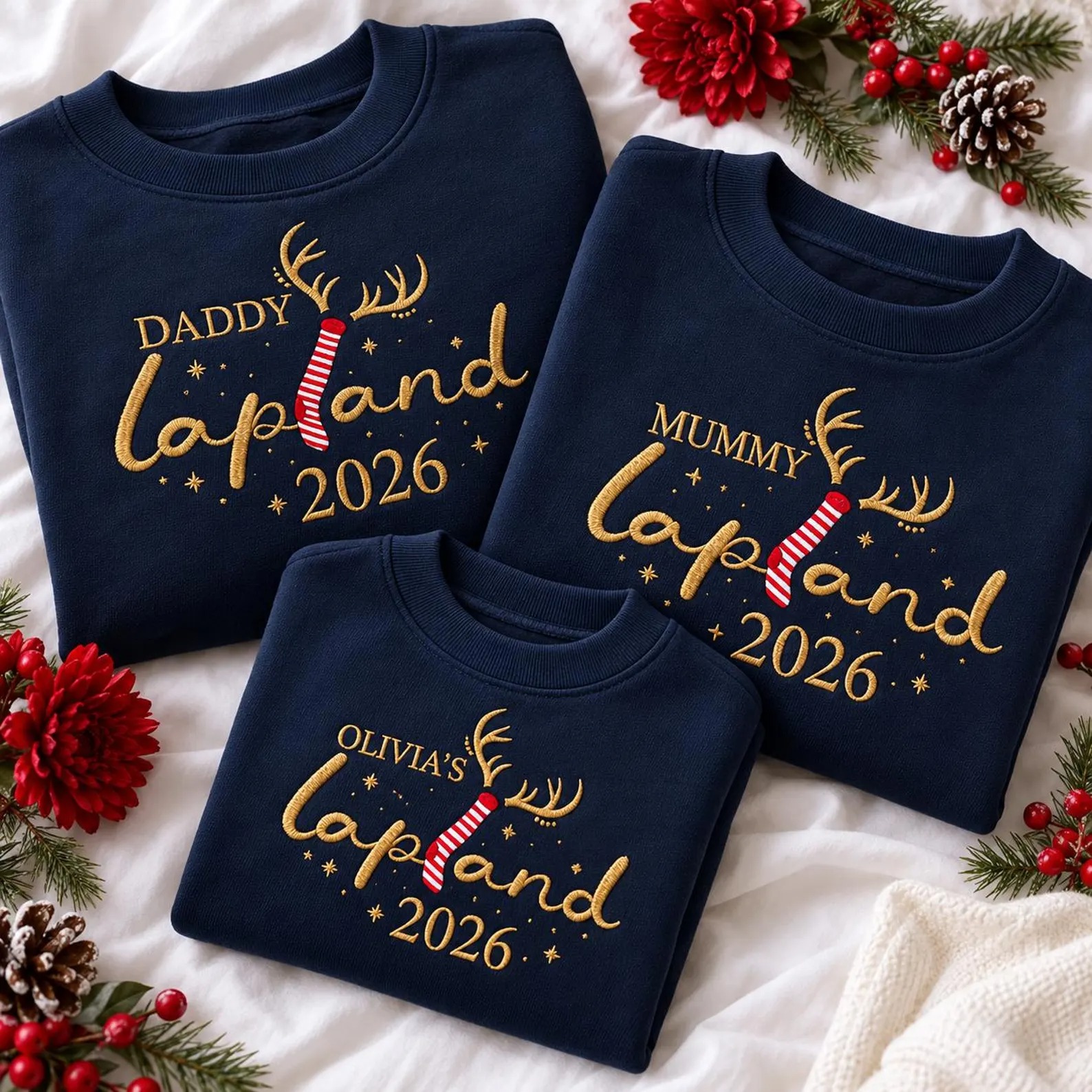 Personalized Lapland 2026 Matching Family Christmas Sweatshirts