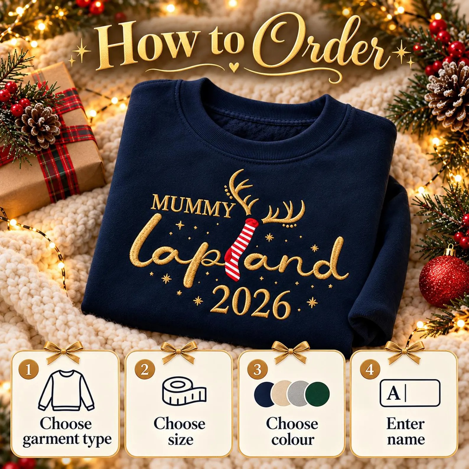 Personalized Lapland 2026 Matching Family Christmas Sweatshirts