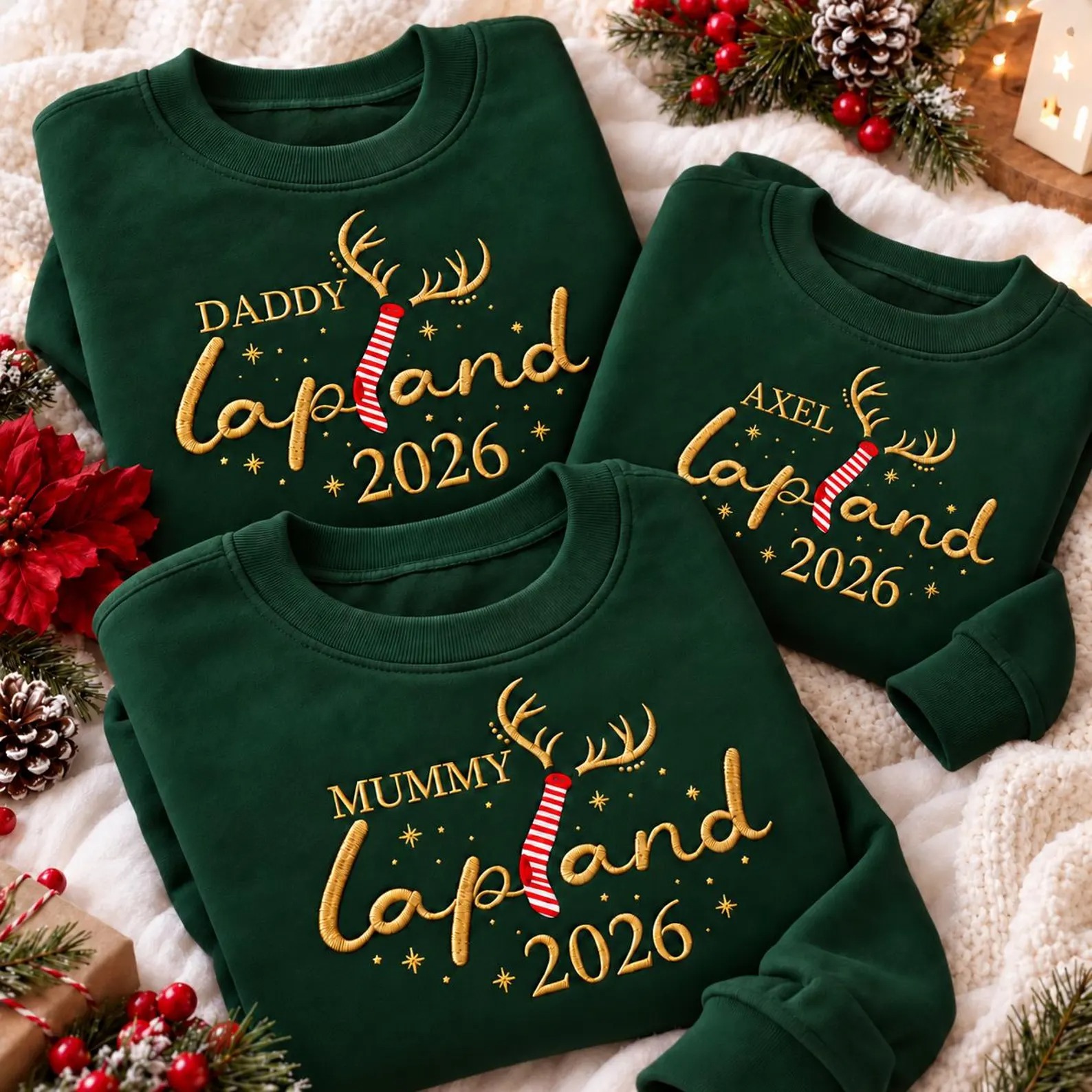 Personalized Lapland 2026 Matching Family Christmas Sweatshirts