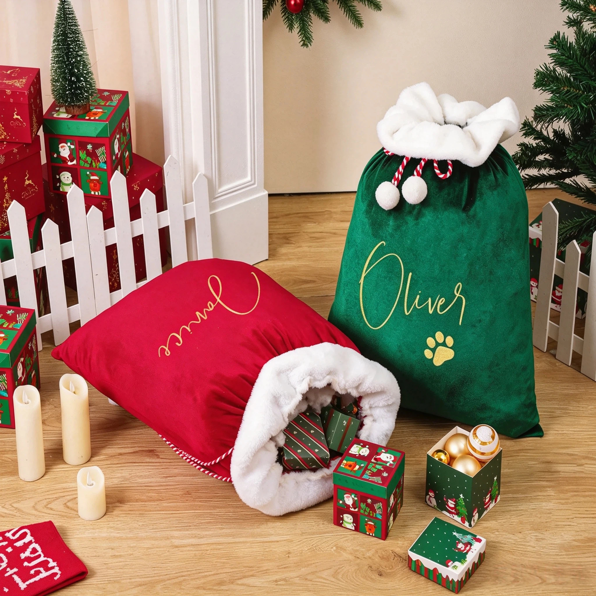 Personalized Large Santa Sack, Christmas Family Santa Bag