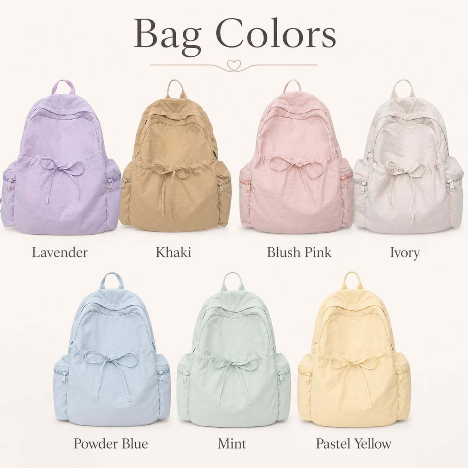 Personalized Lightweight Nylon Backpack with Custom Name Embroidery