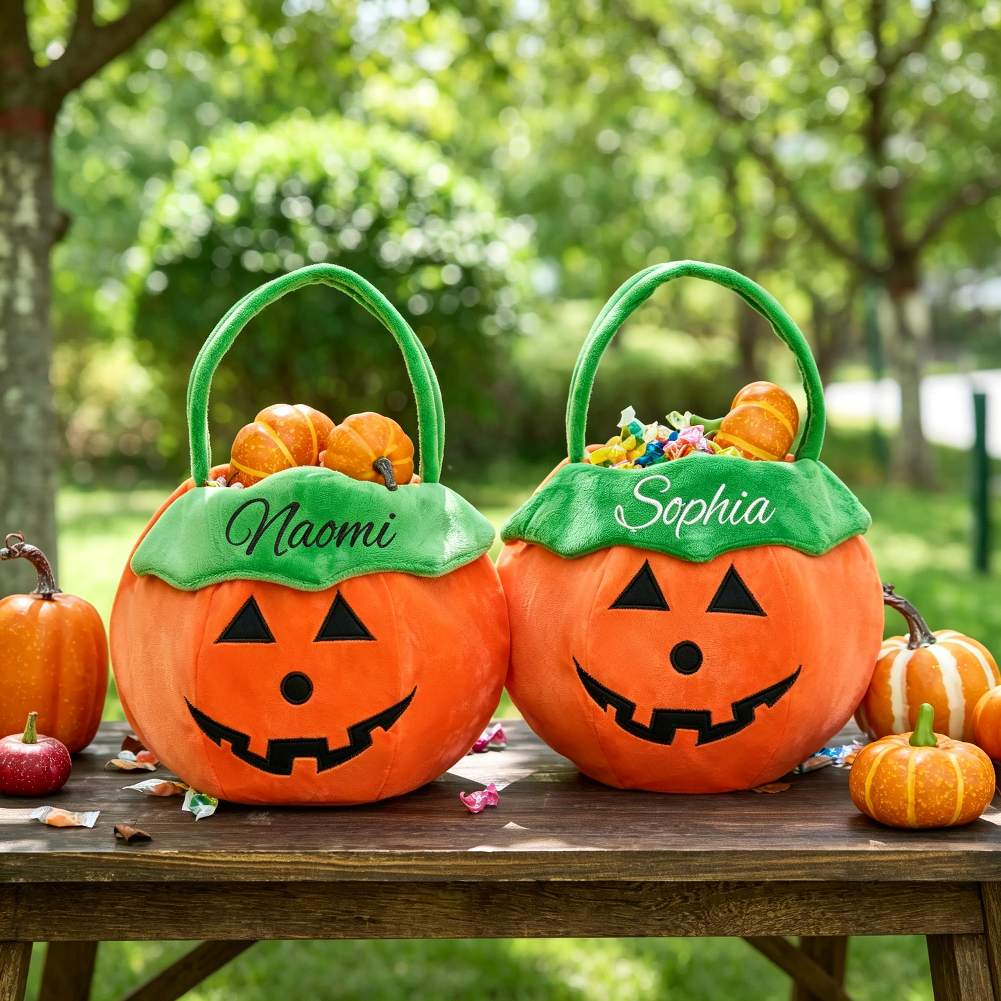 Personalized Name Halloween Pumpkin Trick Or Treat Bag