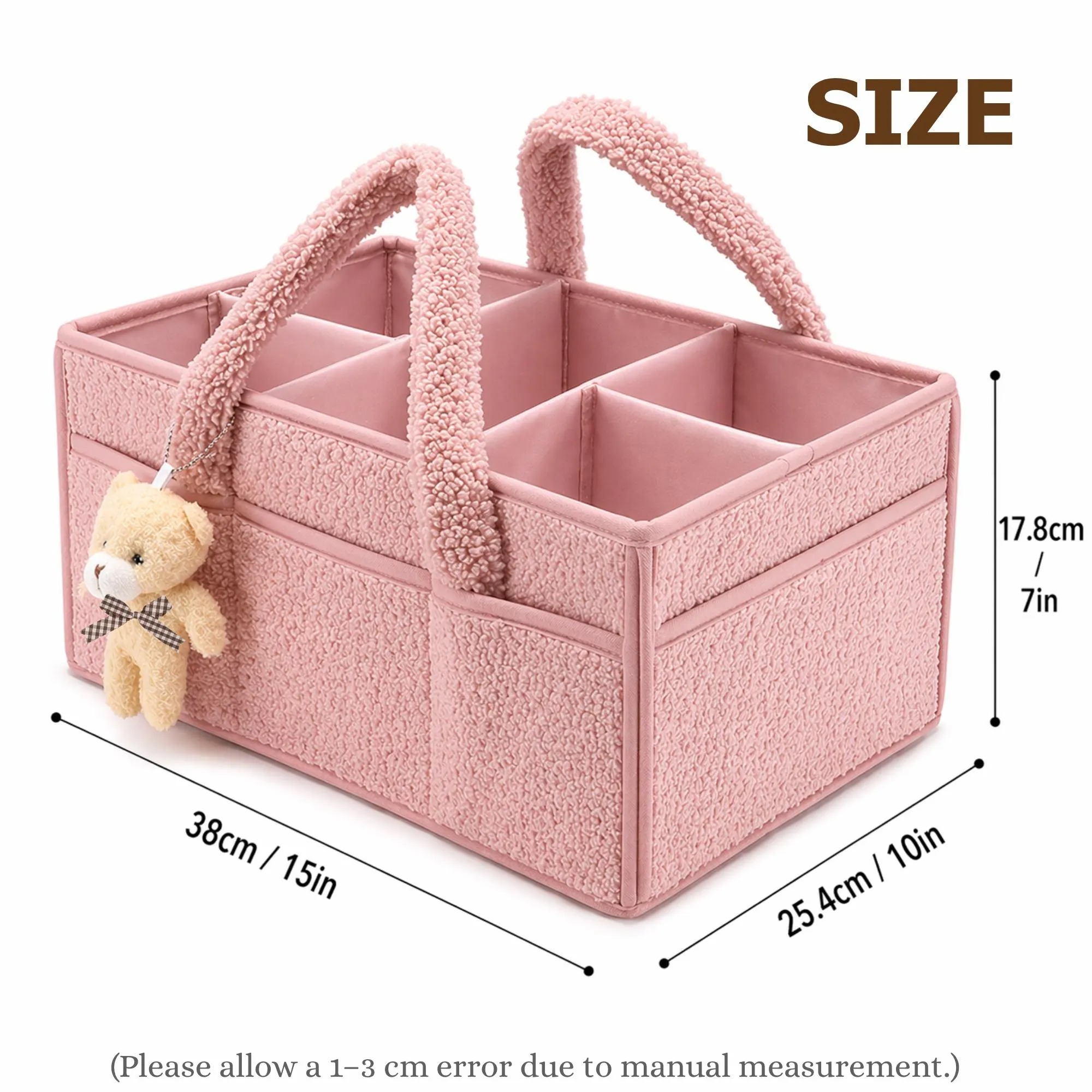 Personalized Newborn Baby Diaper Caddy Organizer, Kids Nursery Toy Storage Basket