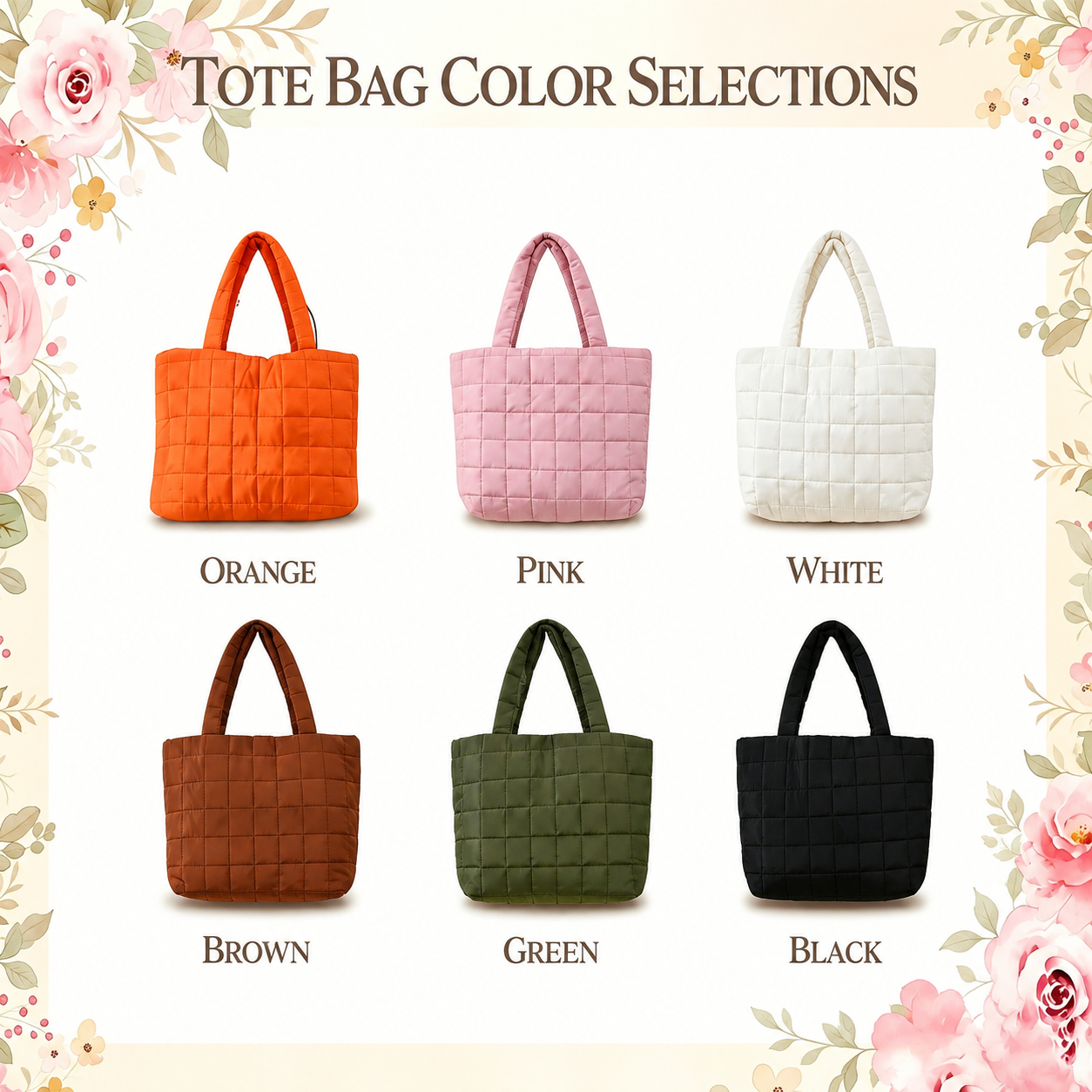 Personalized Nylon Tote Bag, Custom Name Shoulder