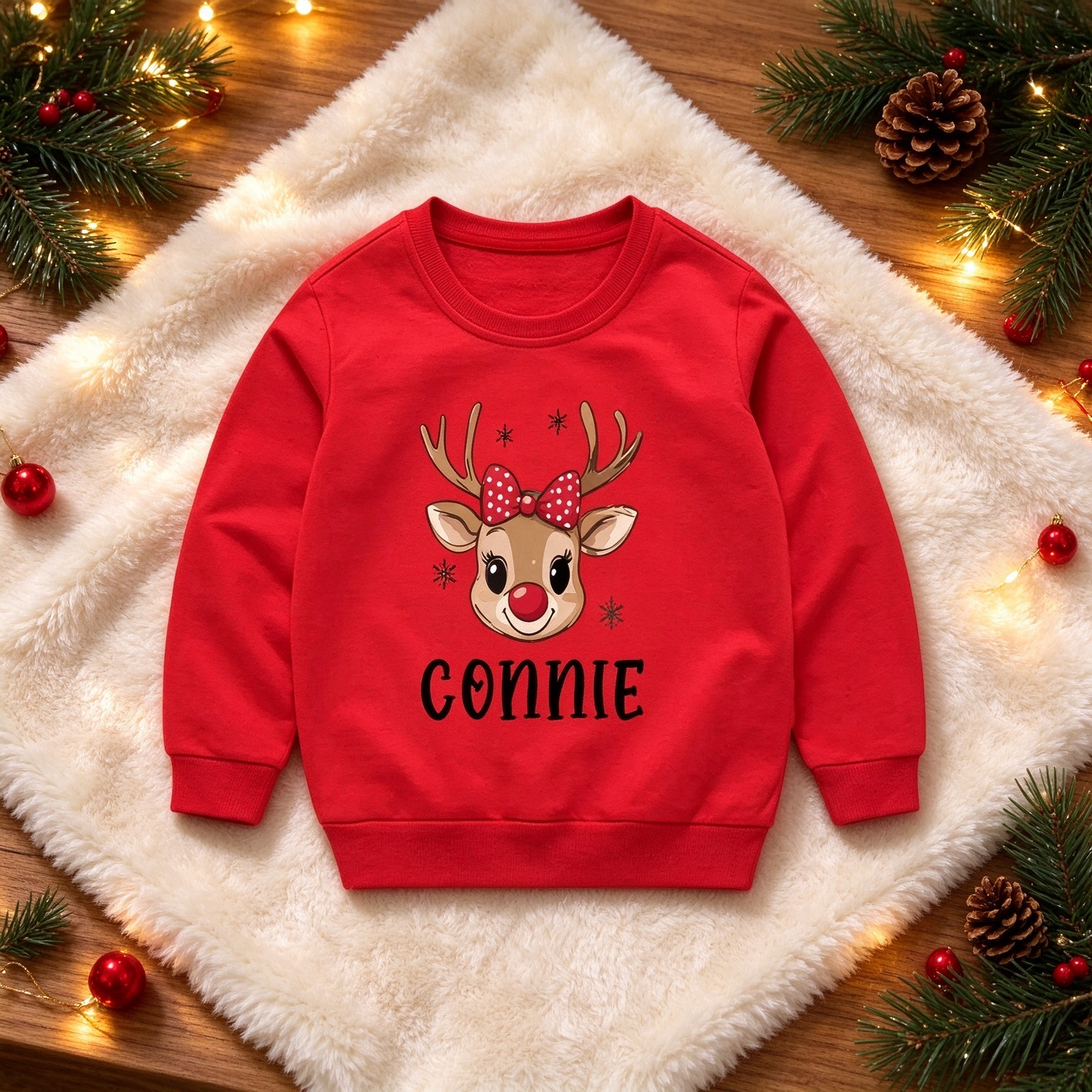 Personalized Reindeer Kids Christmas Sweatshirt