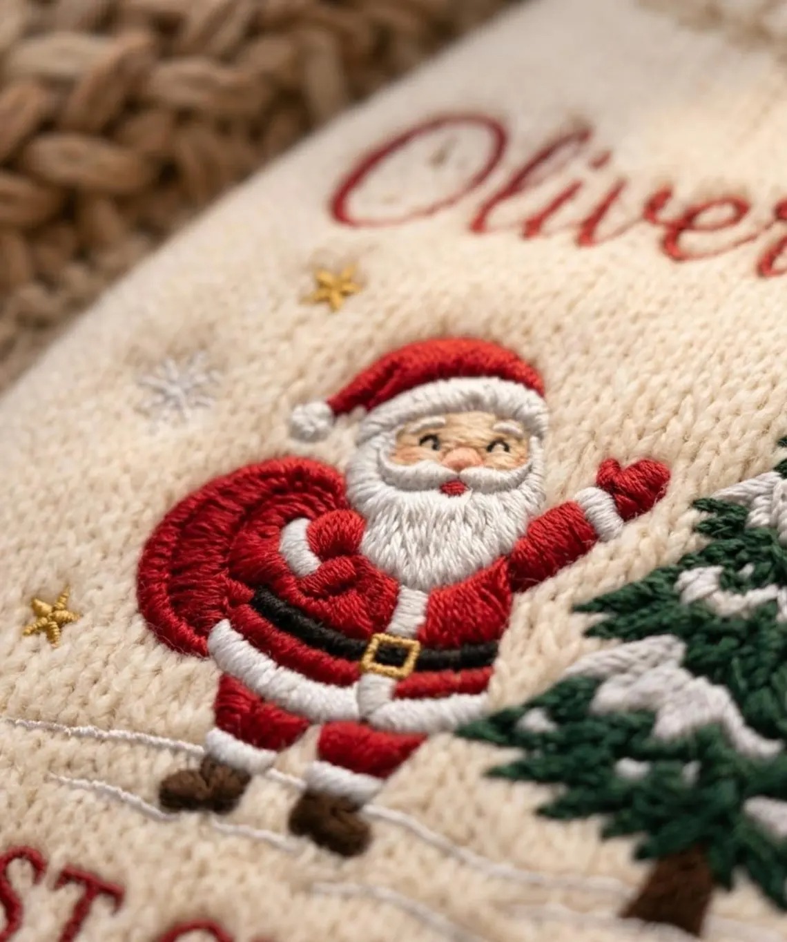 Custom Gingerbread Christmas Embroidered Knit Baby Sweater, Bear Candy Cane Xmas Jumper, Baby Shower Gift, Holiday Coming Home Outfit