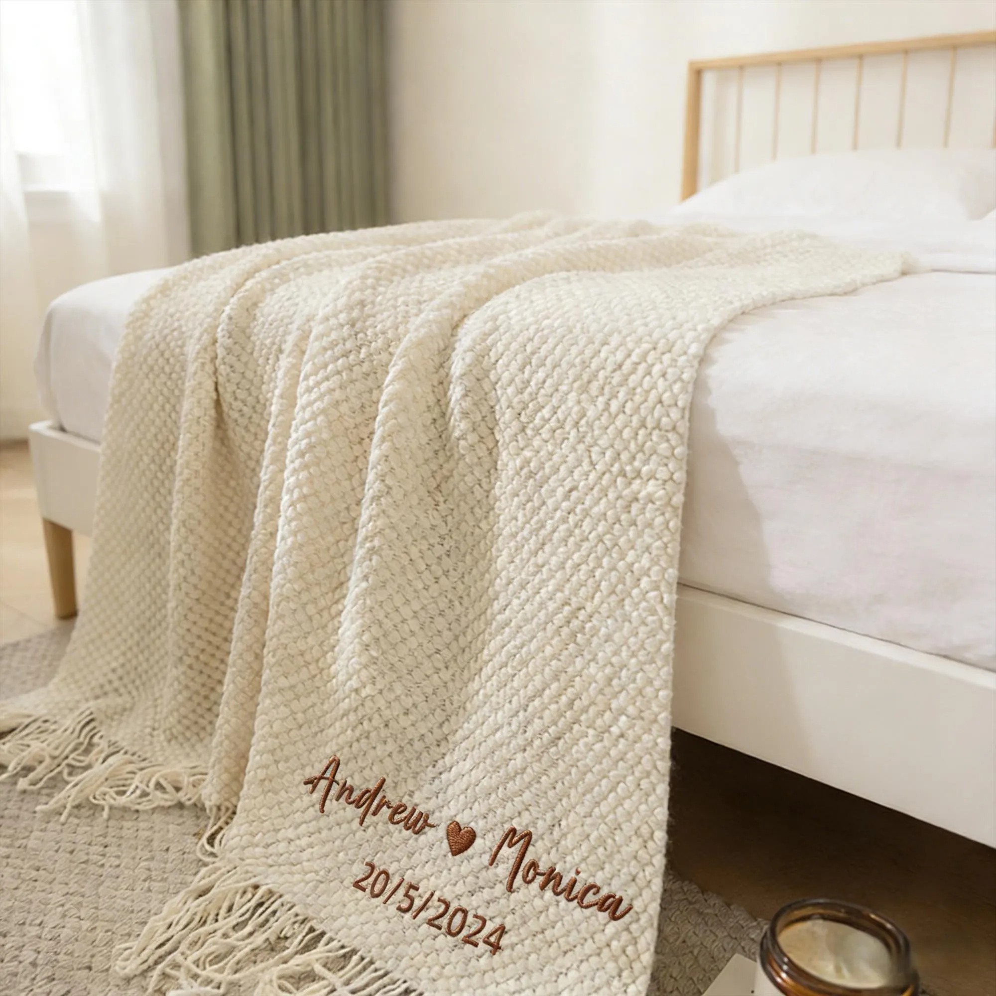Personalized Wedding Throw Blanket, Custom Couple Gif