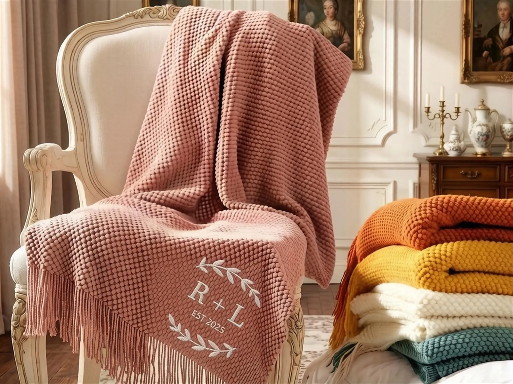 Personalized Wedding Throw Blanket, Custom Couple Gif