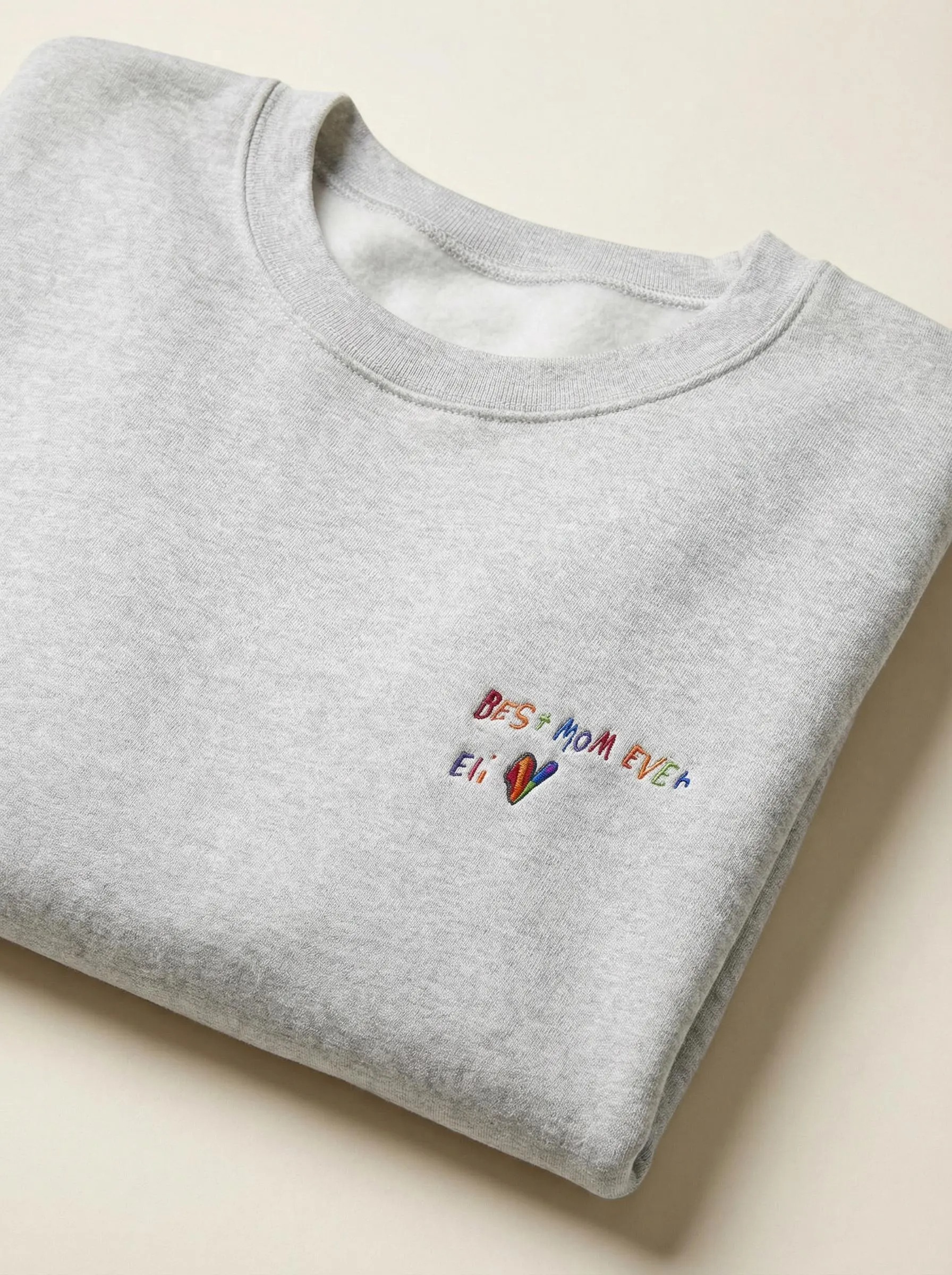 Personalized embroidered sweatshirt with handwritten child's drawing, Mother's Day gift for mom