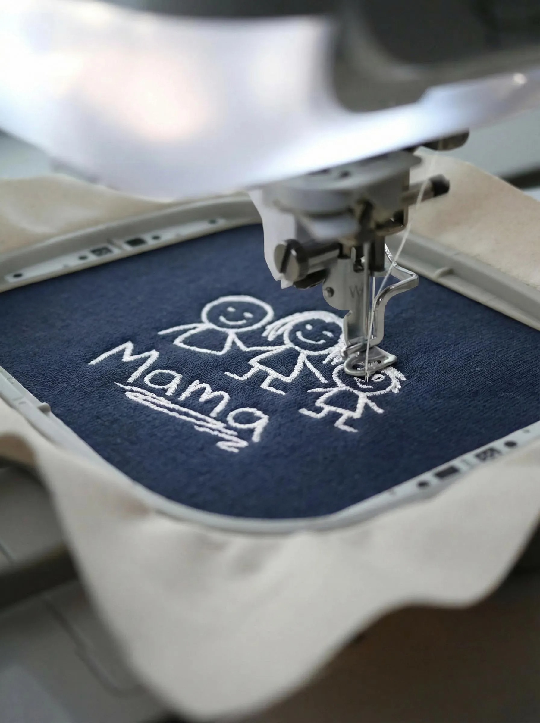 Personalized embroidered sweatshirt with handwritten child's drawing, Mother's Day gift for mom