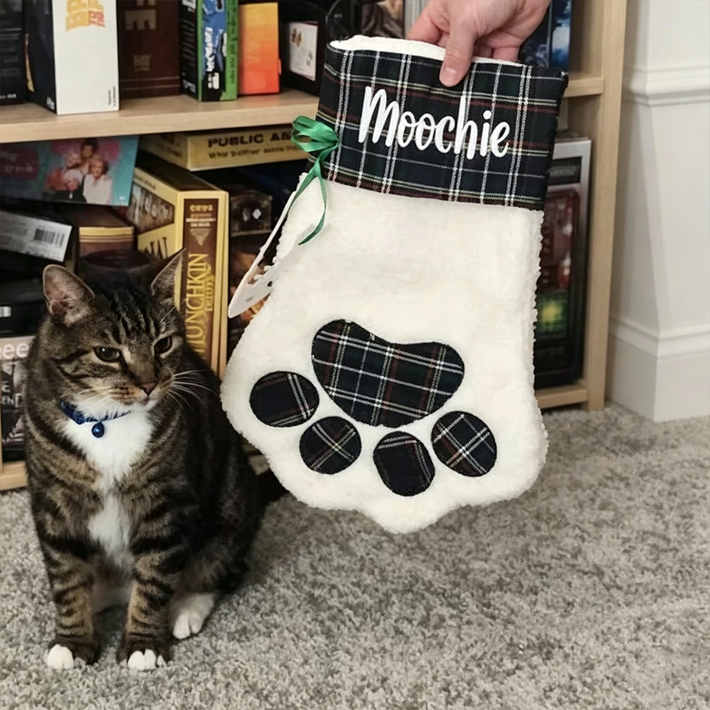 Plaid Paw Pet Christmas Stocking