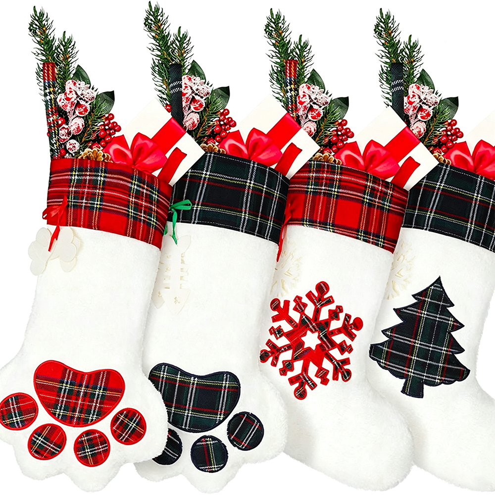 Plaid Paw Pet Christmas Stocking