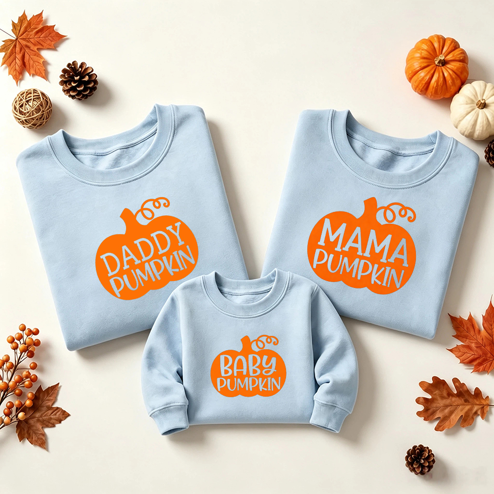 Pumpkin Family Matching Print Sweatshirt Outfits
