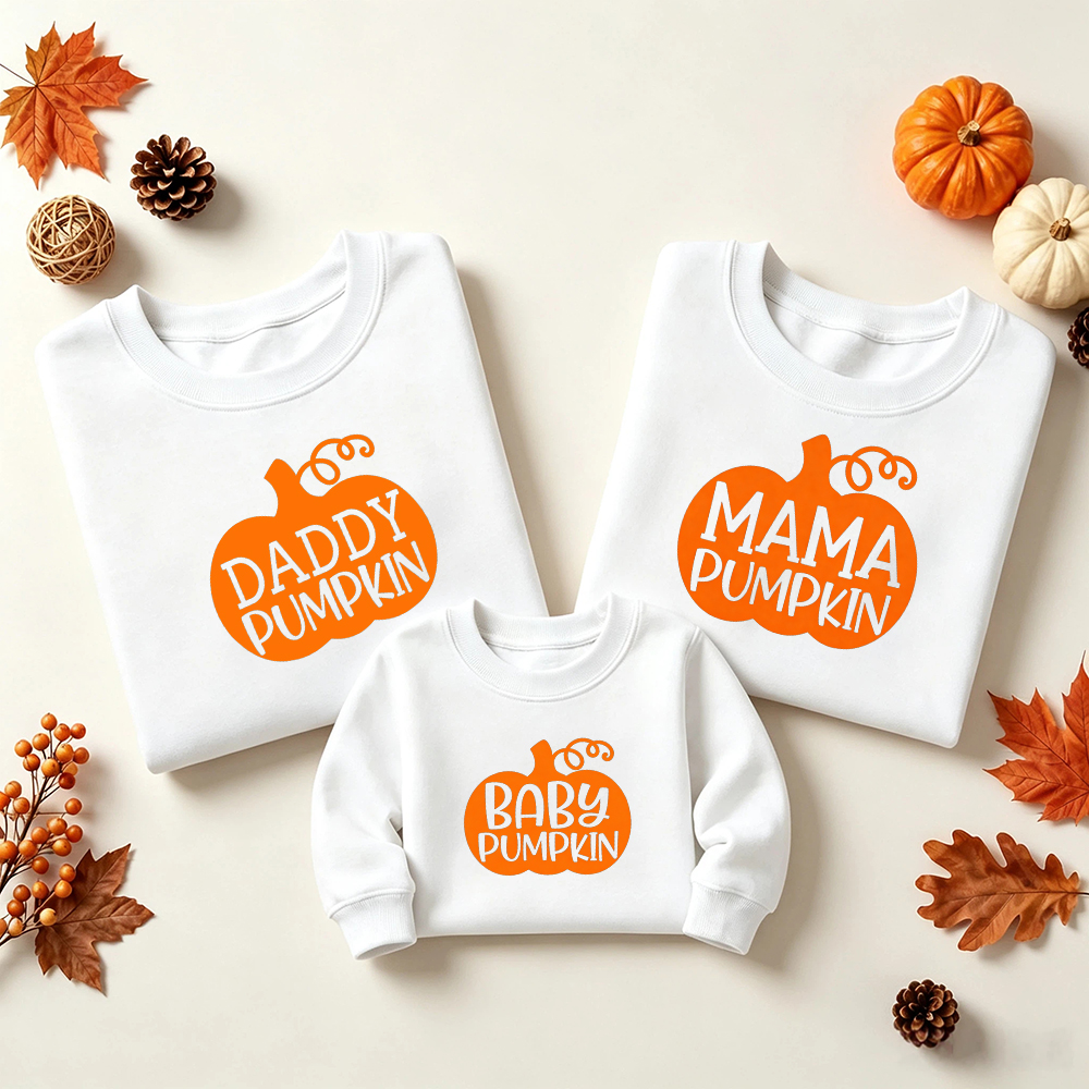 Pumpkin Family Matching Print Sweatshirt Outfits