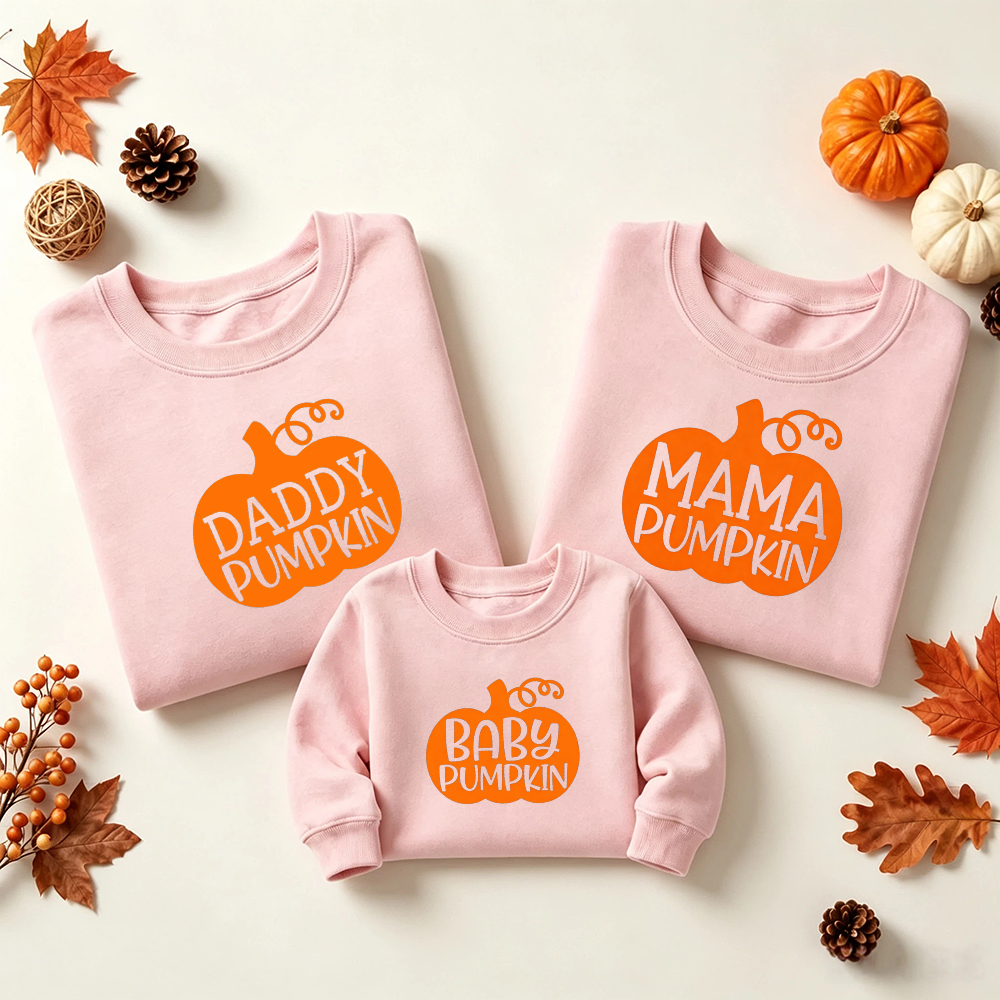 Pumpkin Family Matching Print Sweatshirt Outfits