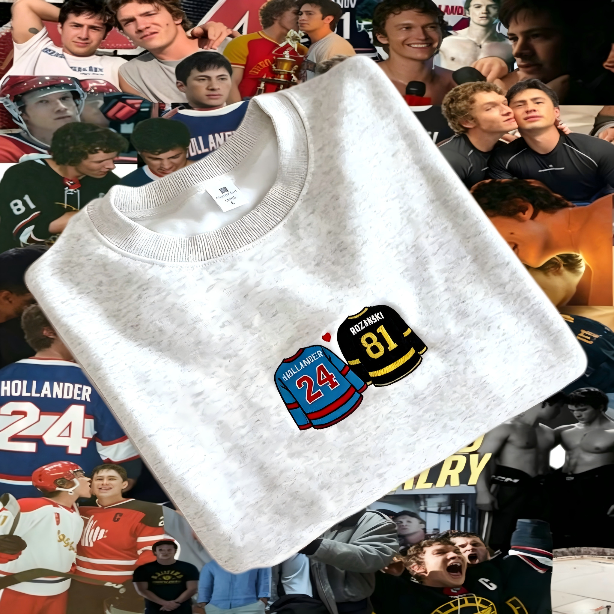 LGBT Couple Hockey Embroidered Sweatshirt,Romance Hockey Gifts