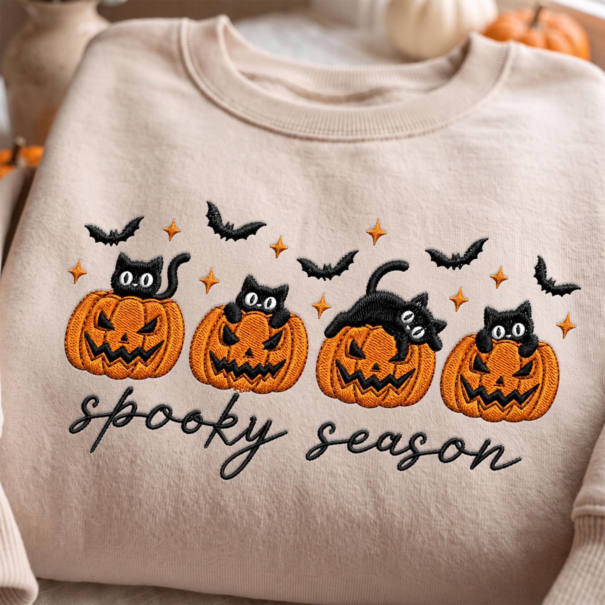 Spooky Season Black Cat Pumpkin Halloween Sweatshirt