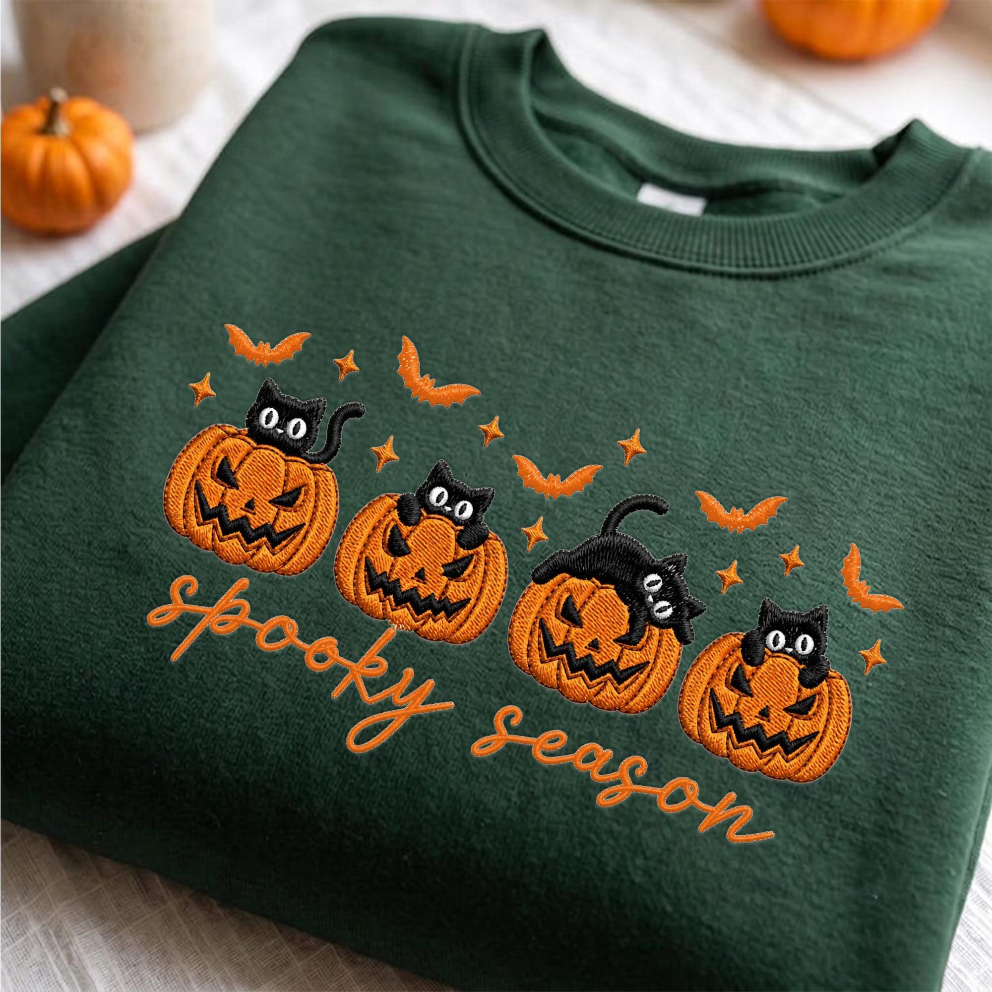 Spooky Season Black Cat Pumpkin Halloween Sweatshirt