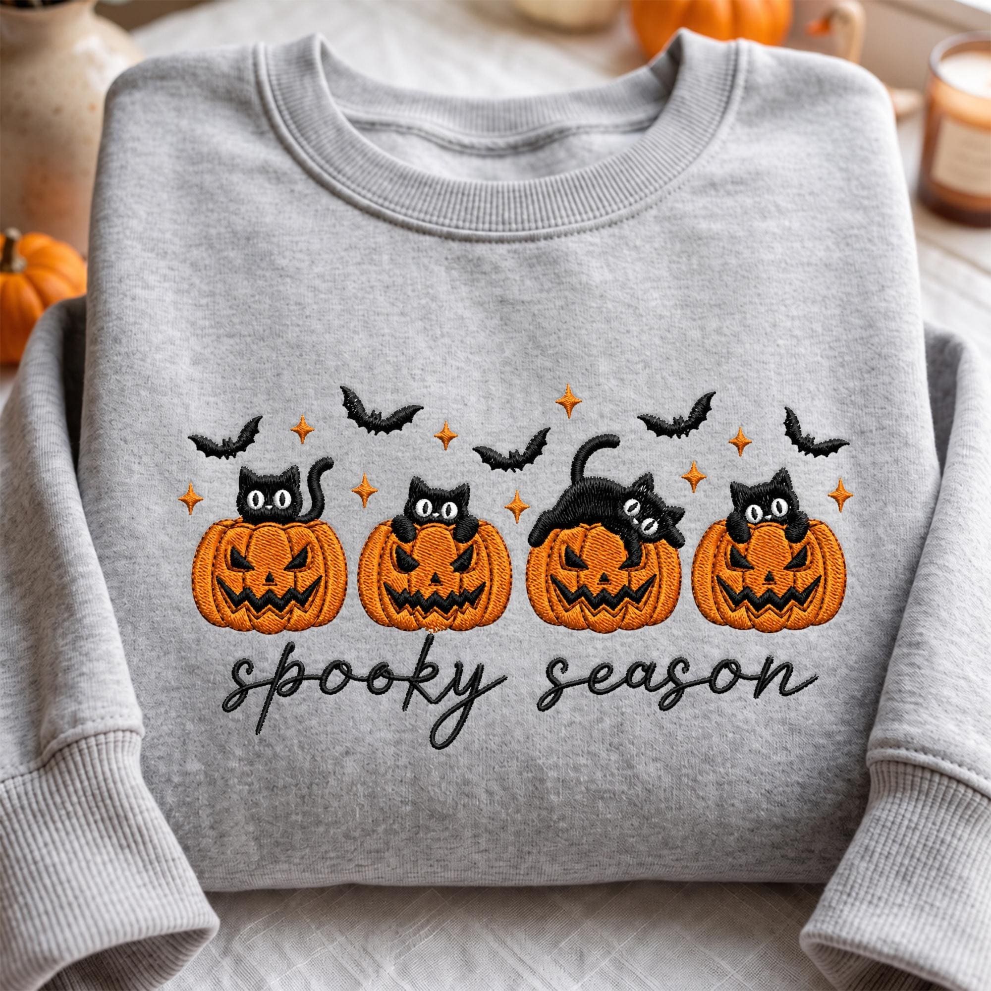 Spooky Season Black Cat Pumpkin Halloween Sweatshirt