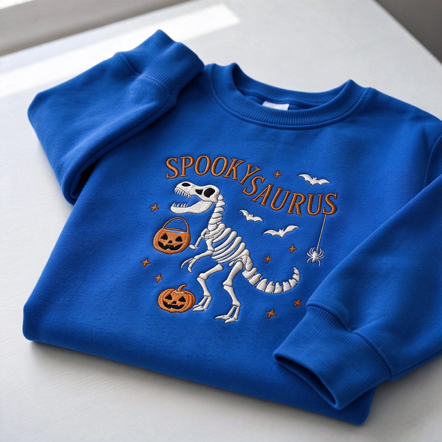 Spookysaurus Halloween Dinosaur Embroidered Baby Sweatshirt