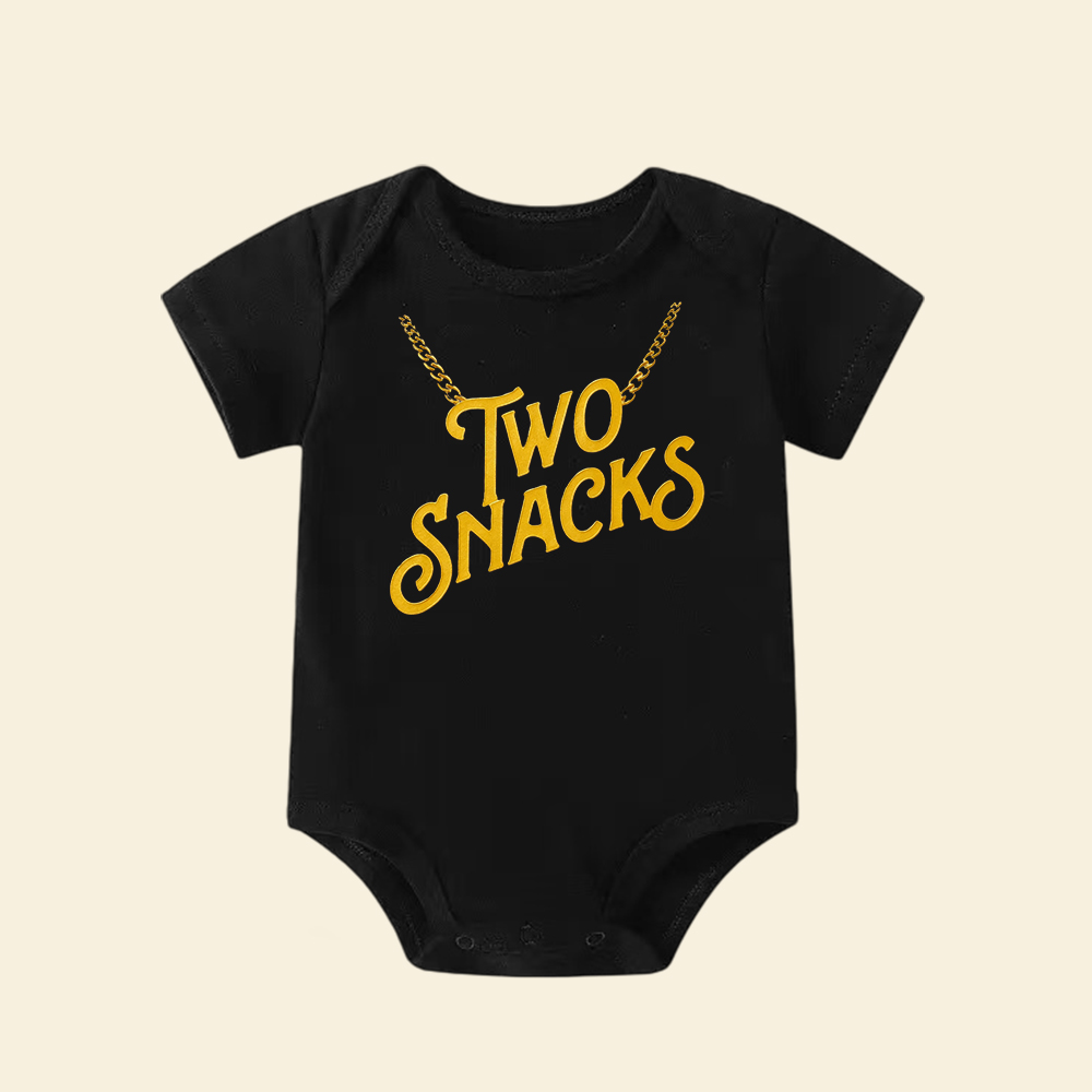 Two Snacks Baby Bodysuit | Funny Hip Hop Infant Onesie