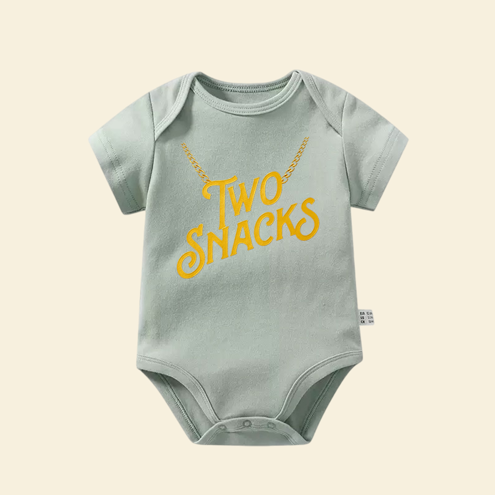 Two Snacks Baby Bodysuit | Funny Hip Hop Infant Onesie