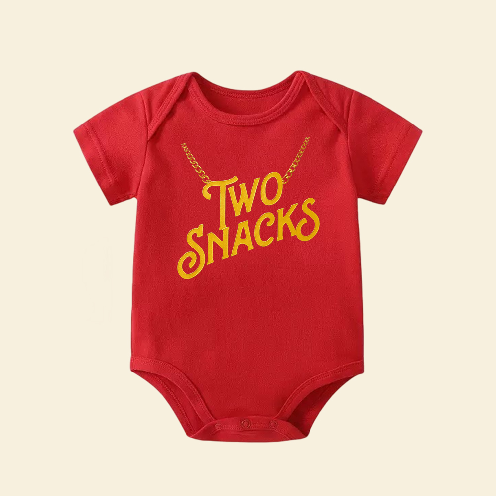 Two Snacks Baby Bodysuit | Funny Hip Hop Infant Onesie
