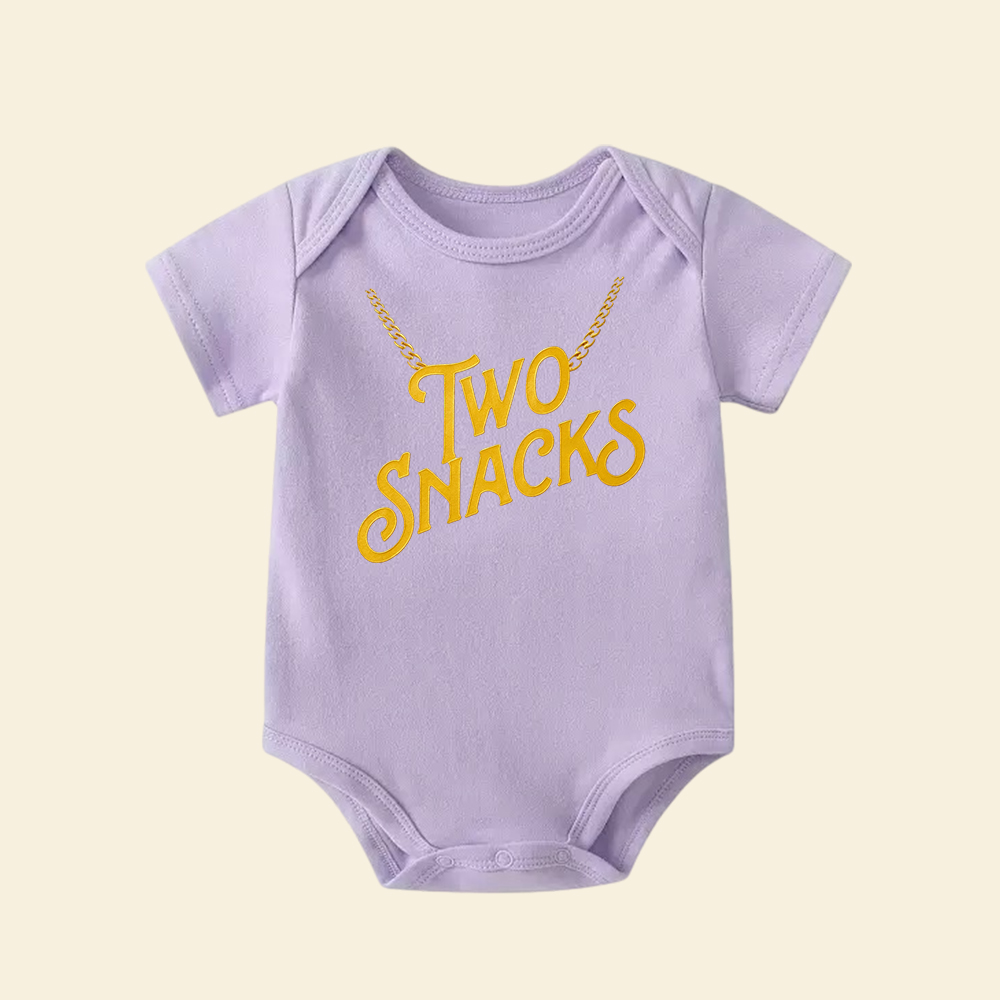 Two Snacks Baby Bodysuit | Funny Hip Hop Infant Onesie