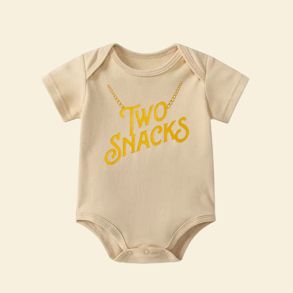 Two Snacks Baby Bodysuit | Funny Hip Hop Infant Onesie