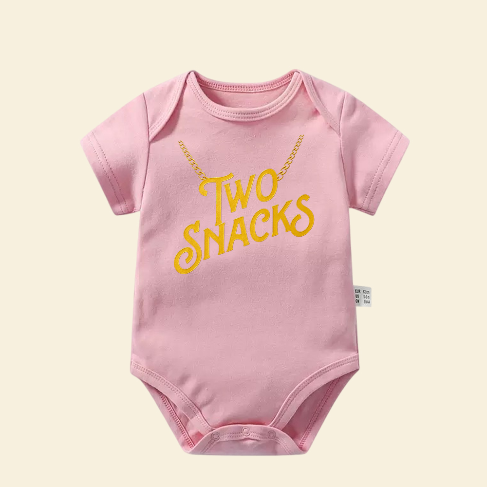 Two Snacks Baby Bodysuit | Funny Hip Hop Infant Onesie