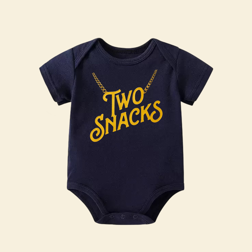 Two Snacks Baby Bodysuit | Funny Hip Hop Infant Onesie