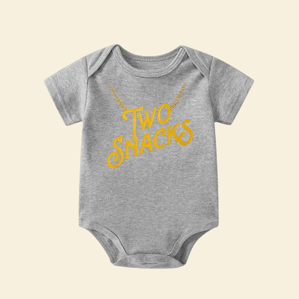 Two Snacks Baby Bodysuit | Funny Hip Hop Infant Onesie