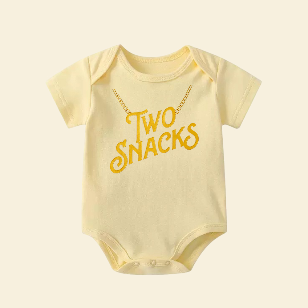 Two Snacks Baby Bodysuit | Funny Hip Hop Infant Onesie