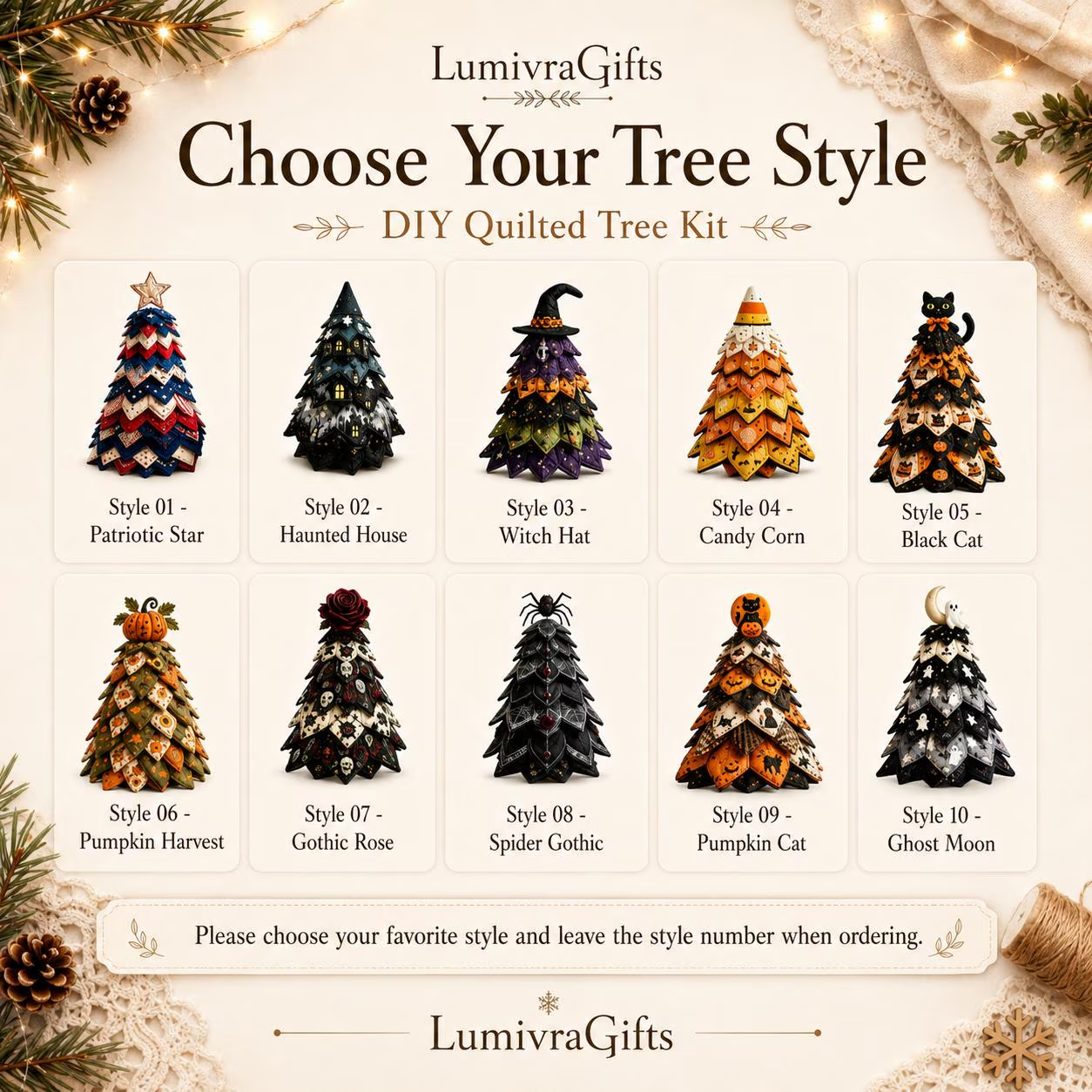 Patriotic Quilted Fabric Christmas Tree Kit