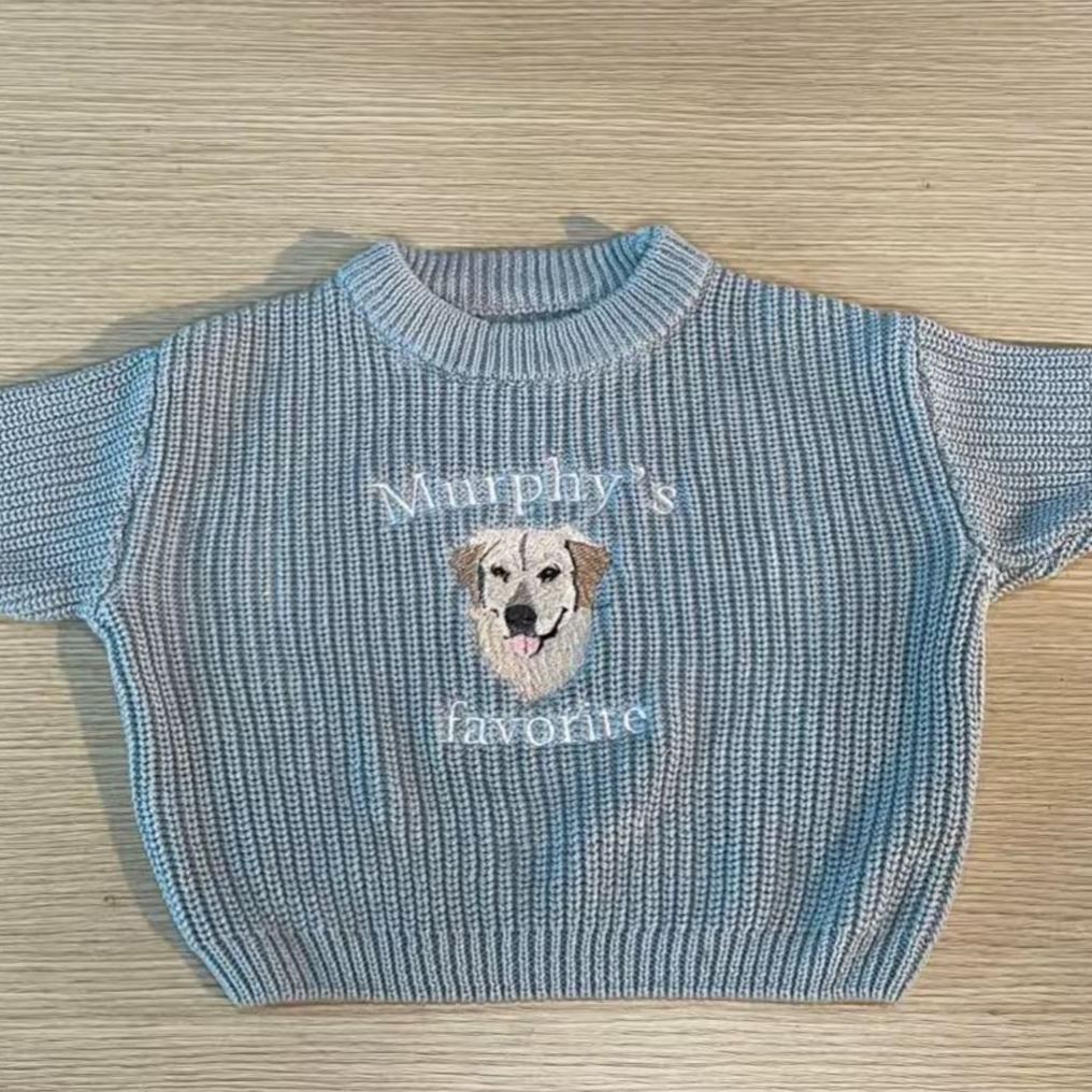 Custom Embroidered Baby Knit Sweater