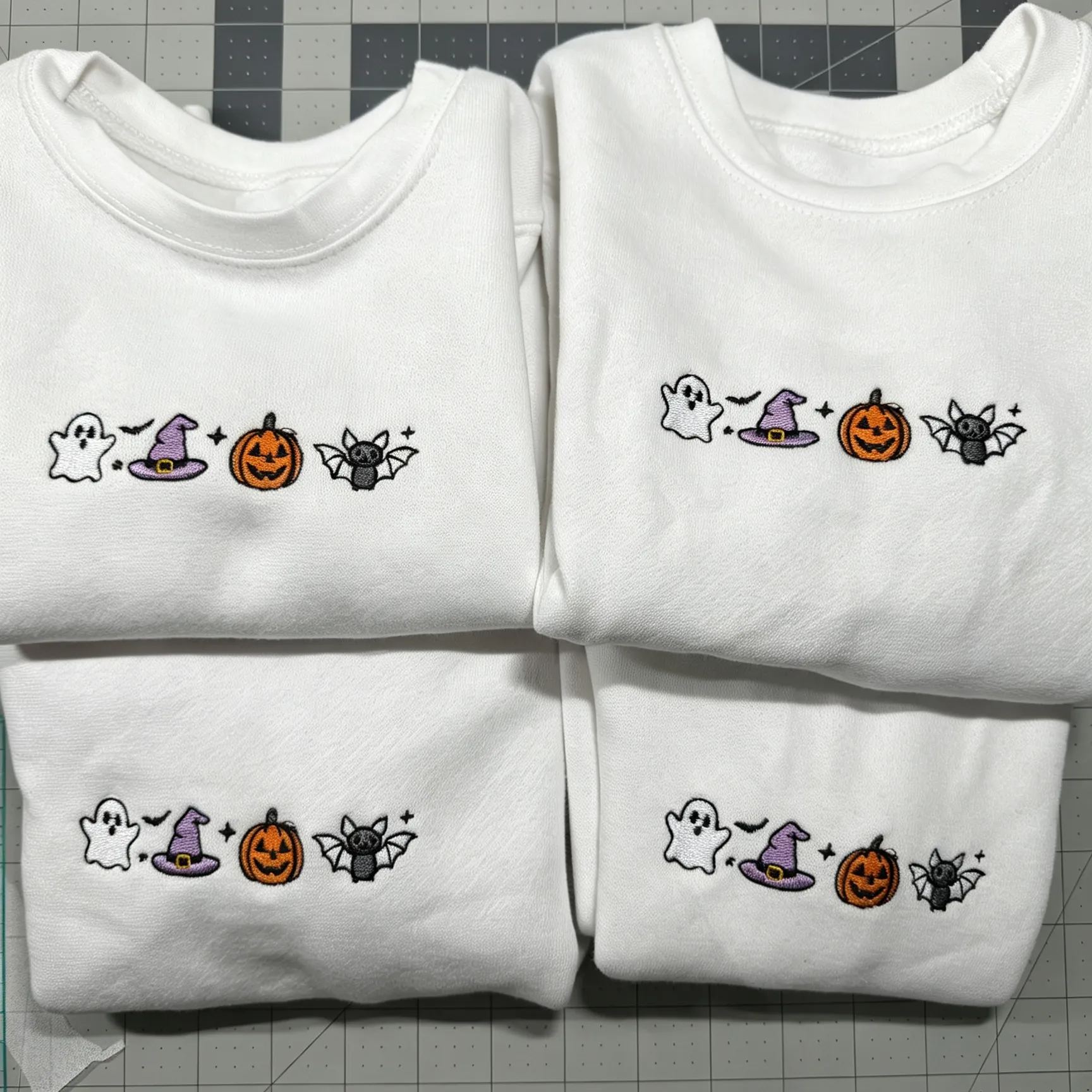 Soft Cotton Halloween Embroidery Crewneck