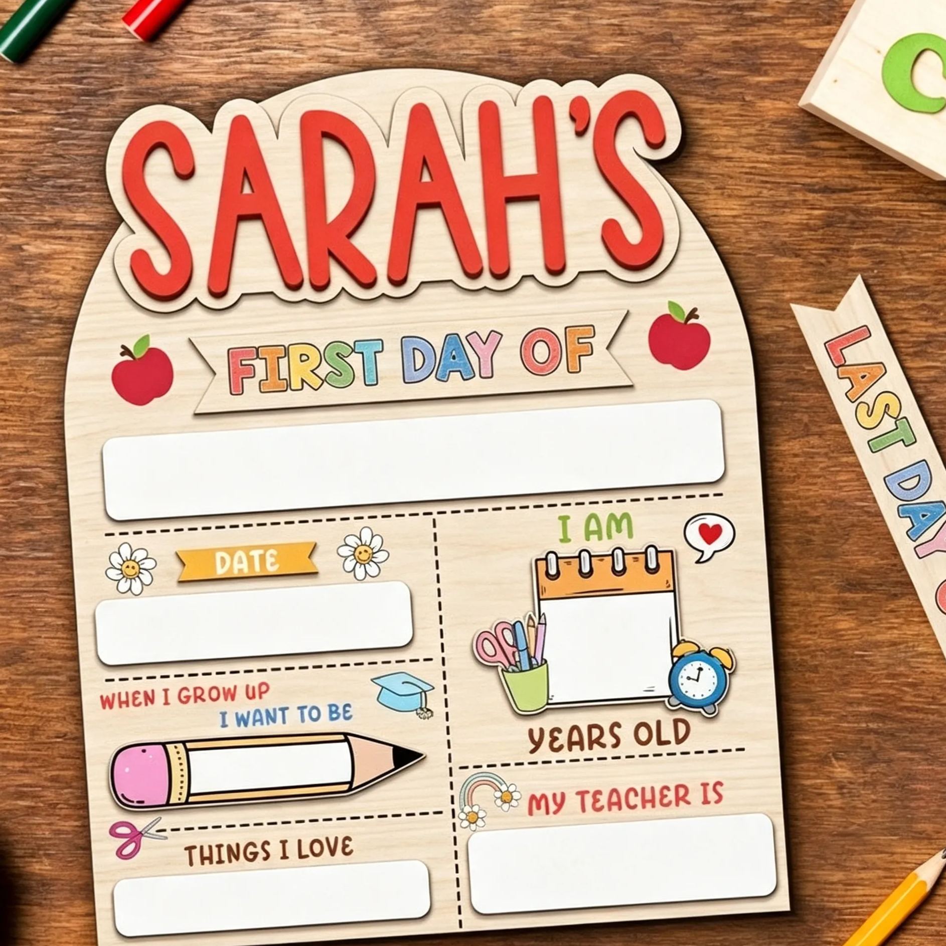 Personalized Kindergarten First Day Sign