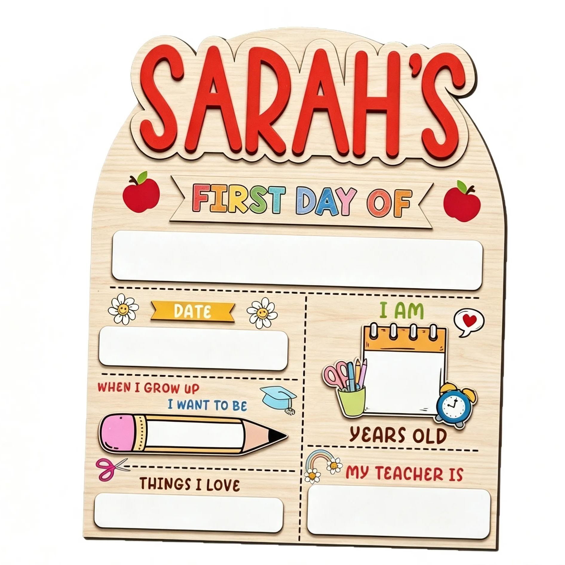 Personalized Kindergarten First Day Sign