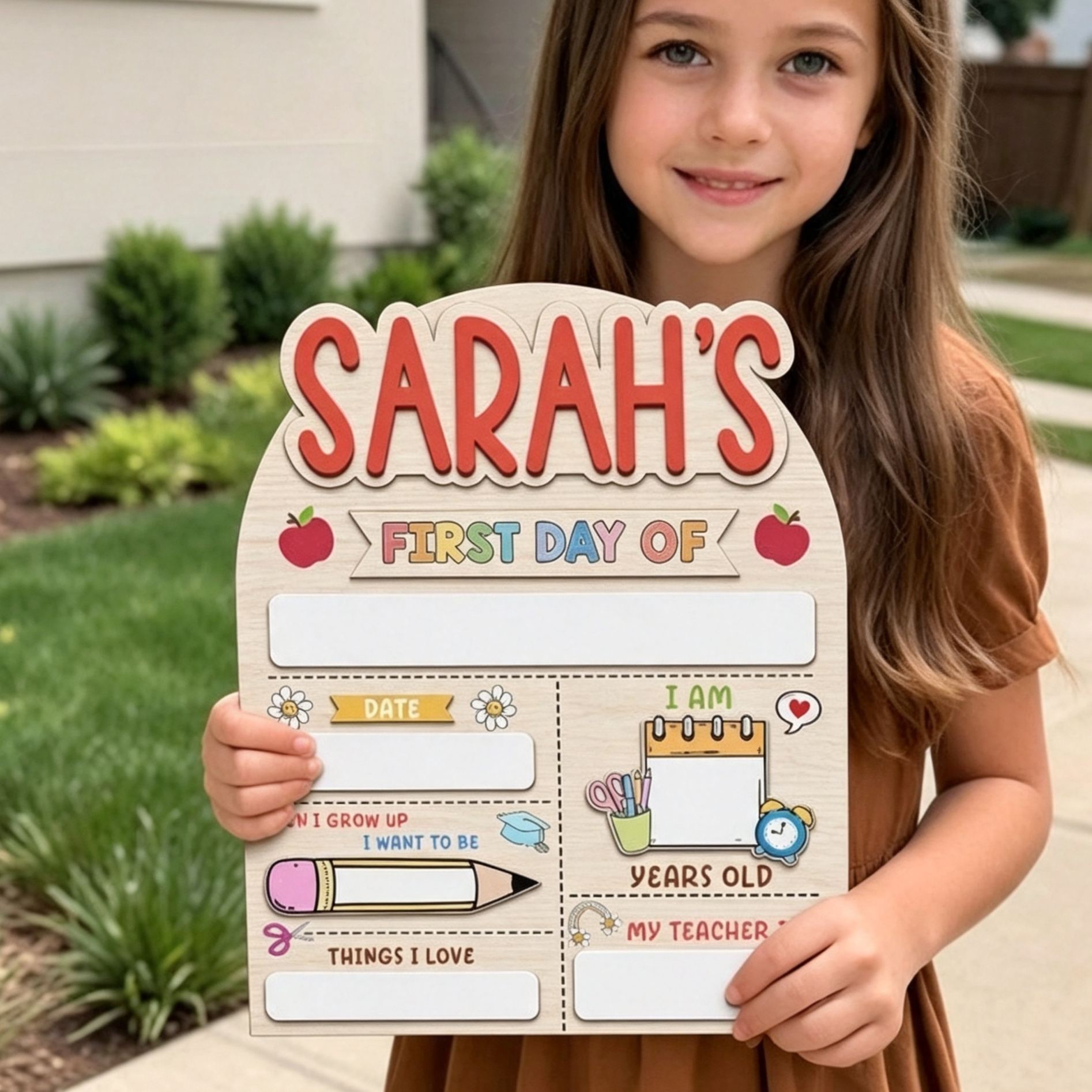 Personalized Kindergarten First Day Sign