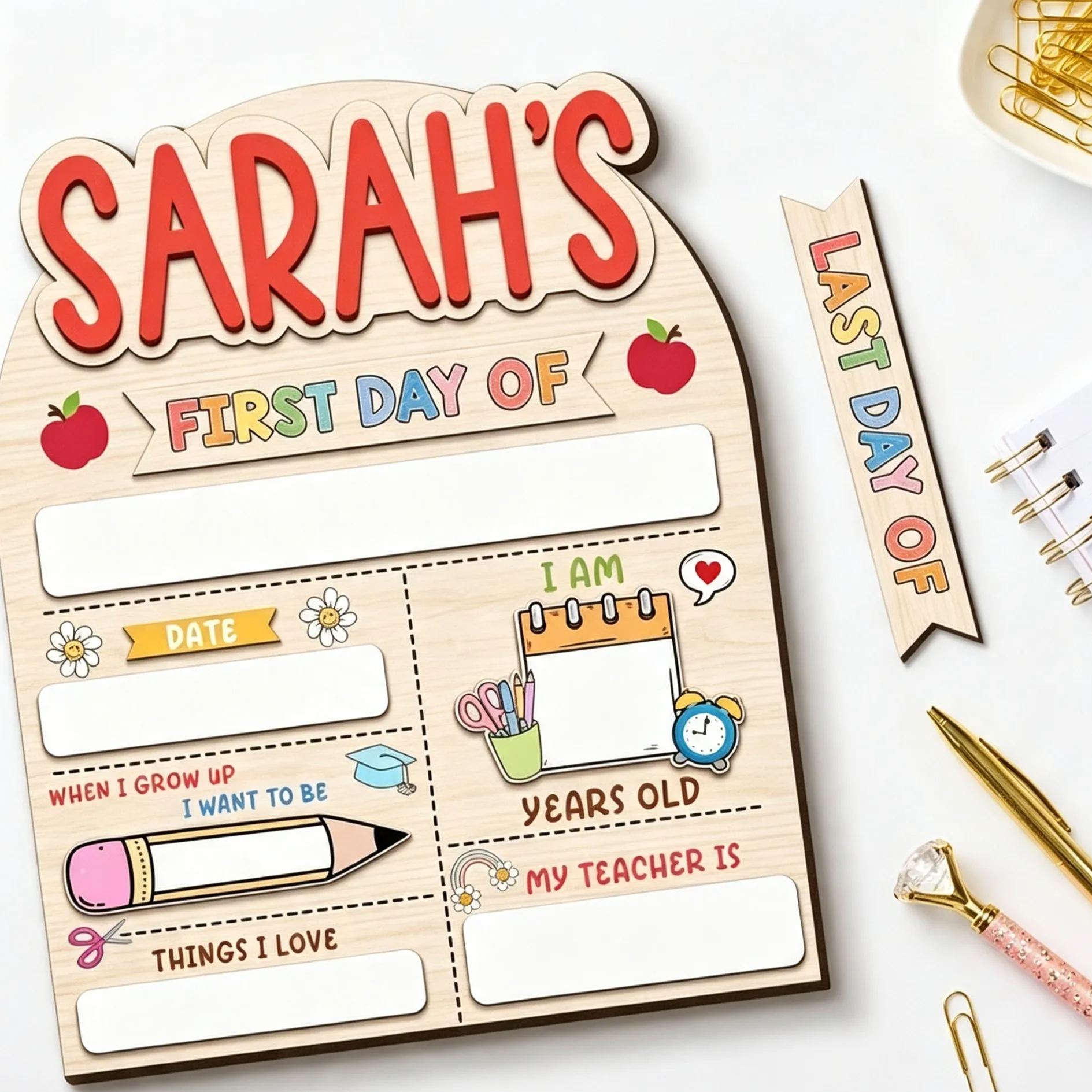 Personalized Kindergarten First Day Sign