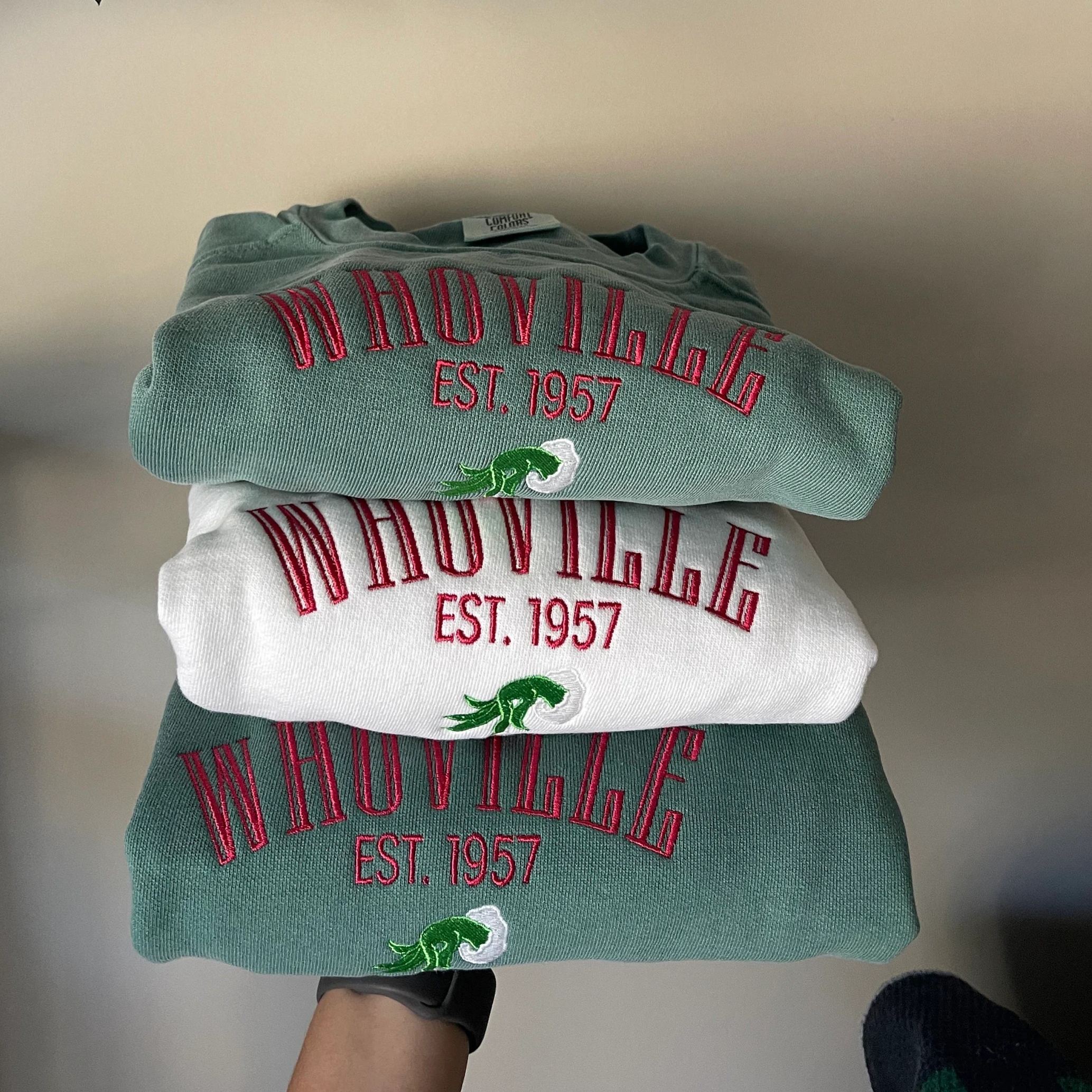 Christmas Embroidered Crewneck, Stocking Stuffer Gift for Friends