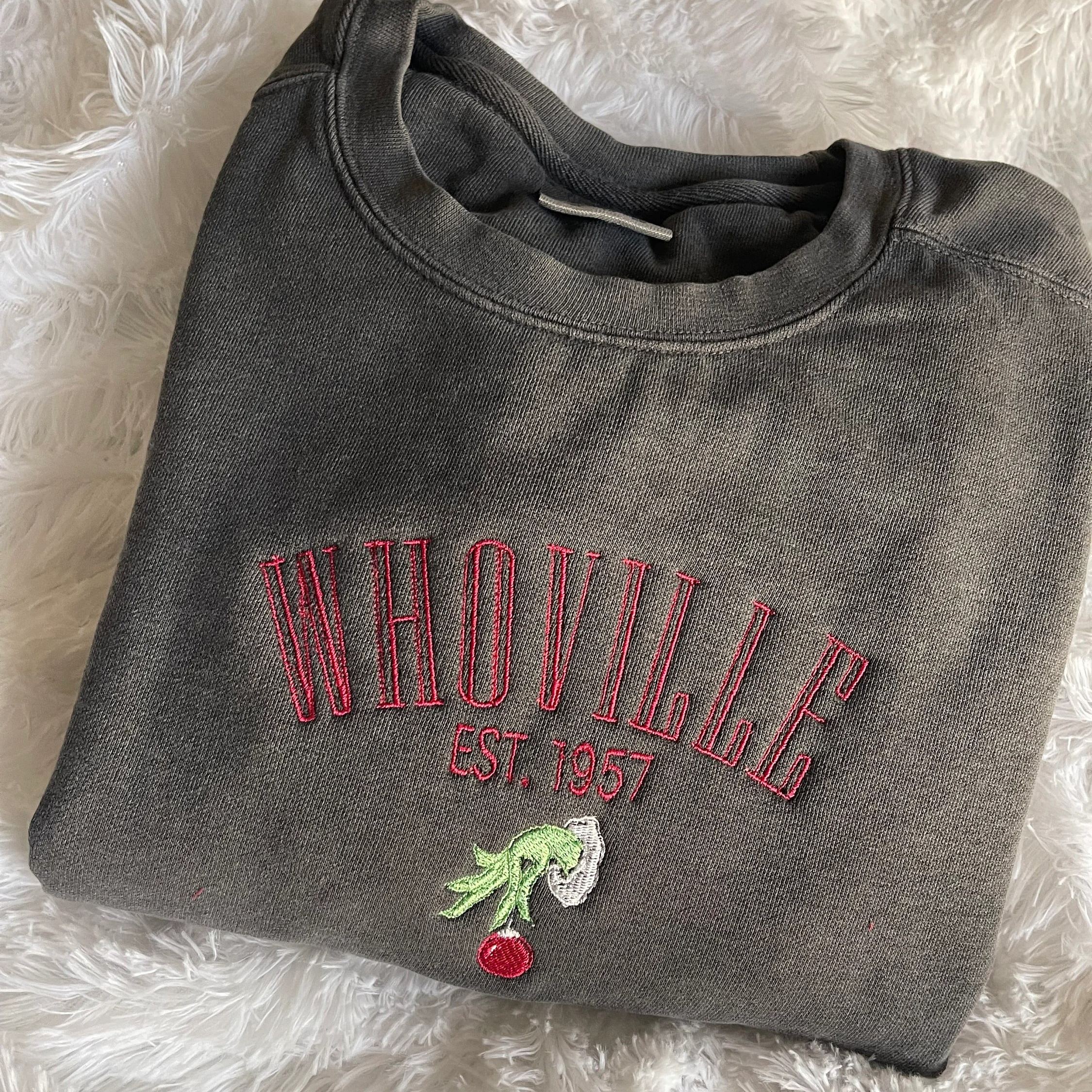 Christmas Embroidered Crewneck, Stocking Stuffer Gift for Friends