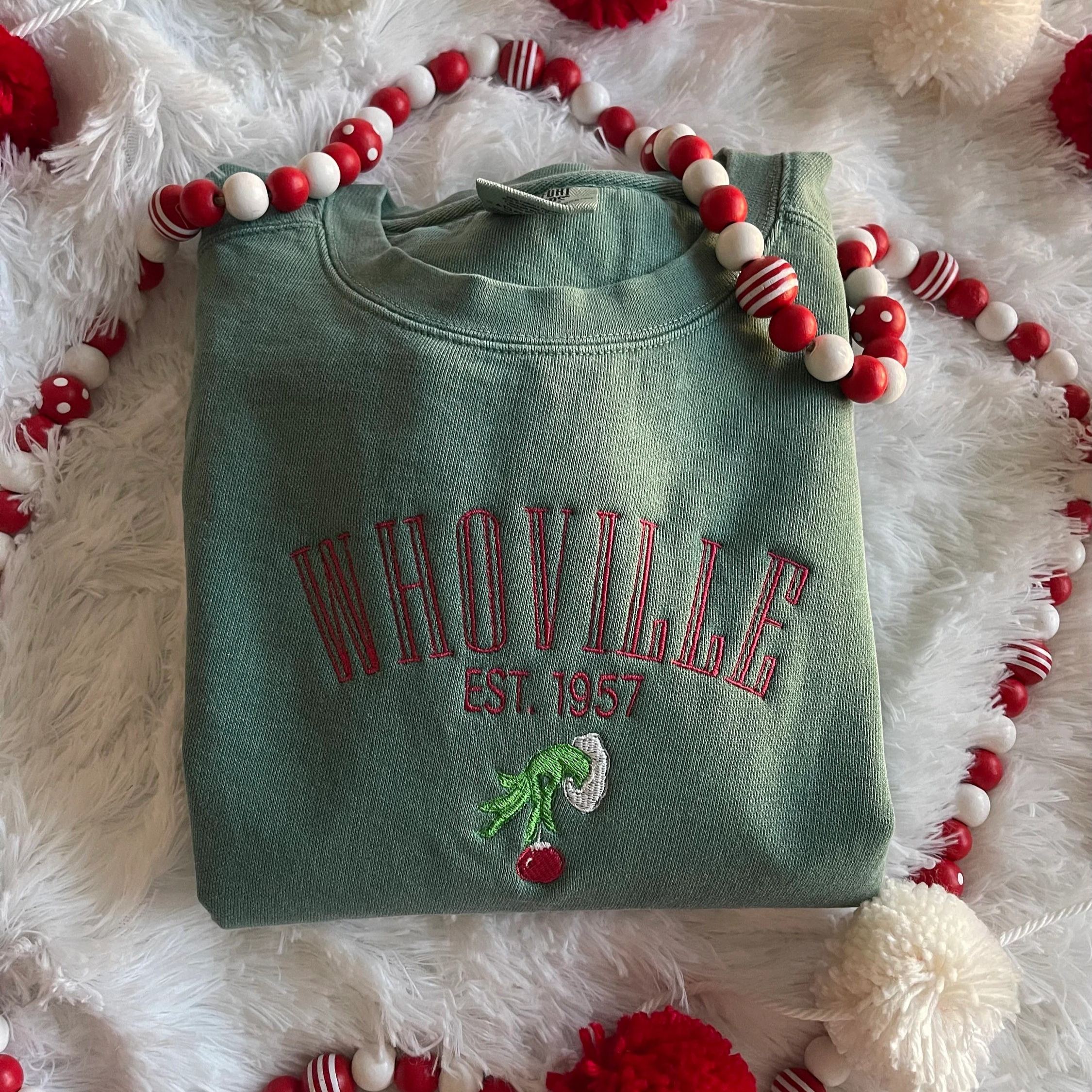 Christmas Embroidered Crewneck, Stocking Stuffer Gift for Friends