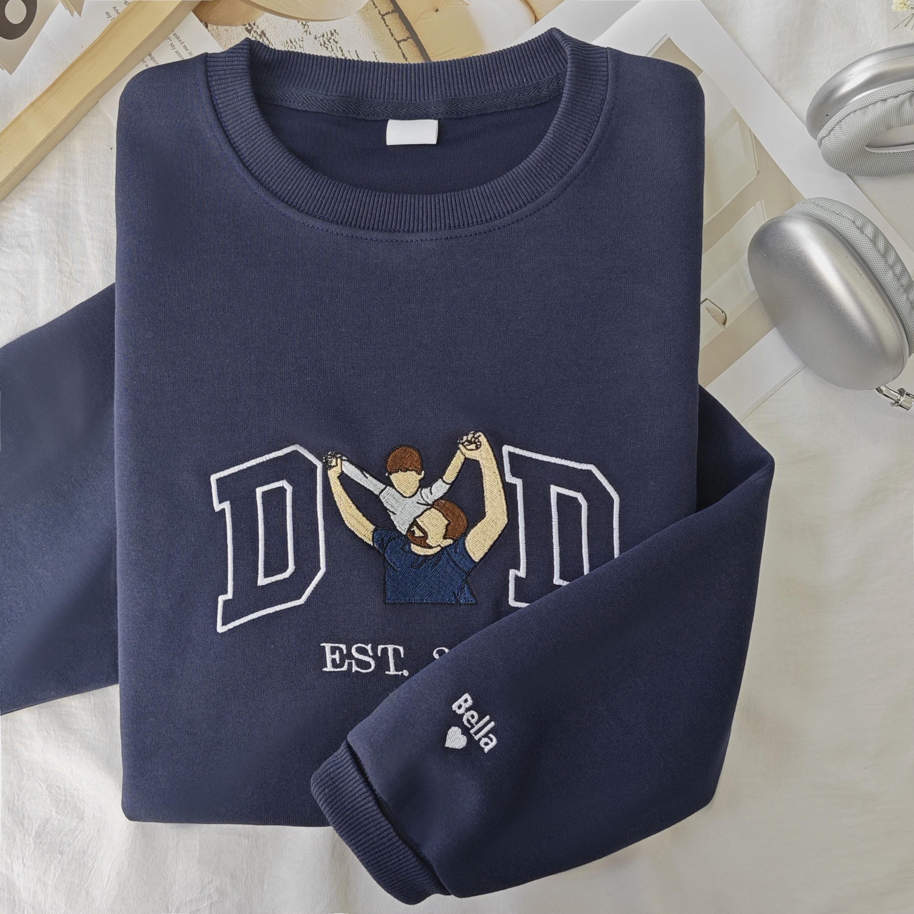 Custom Dad Embroidered Sweatshirt