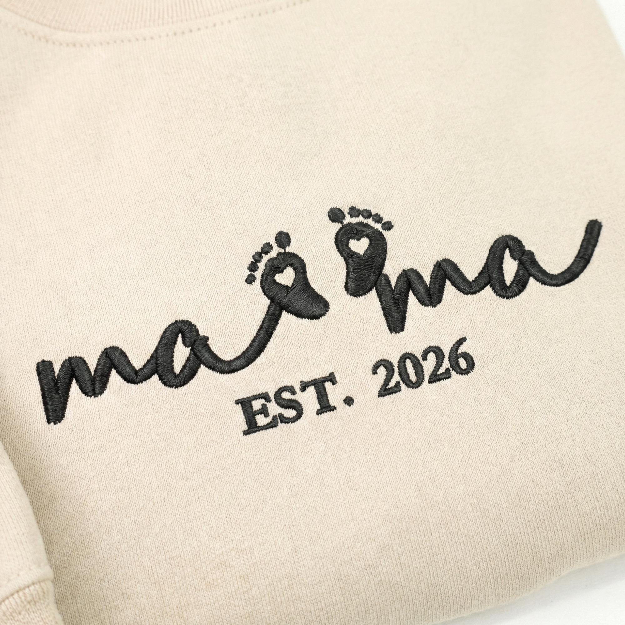 Custom Embroidered Mama Sweatshirt with Names