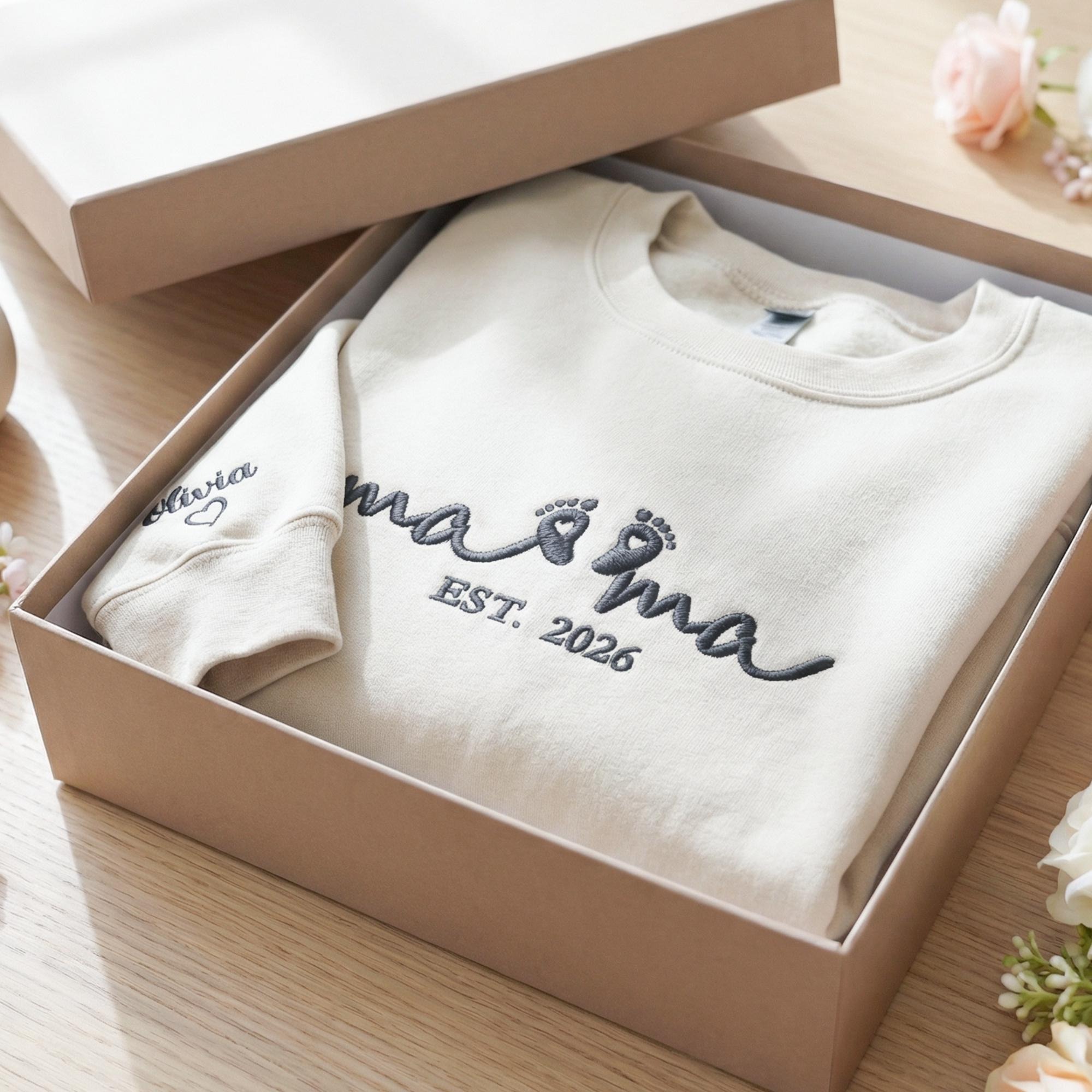 Custom Embroidered Mama Sweatshirt with Names