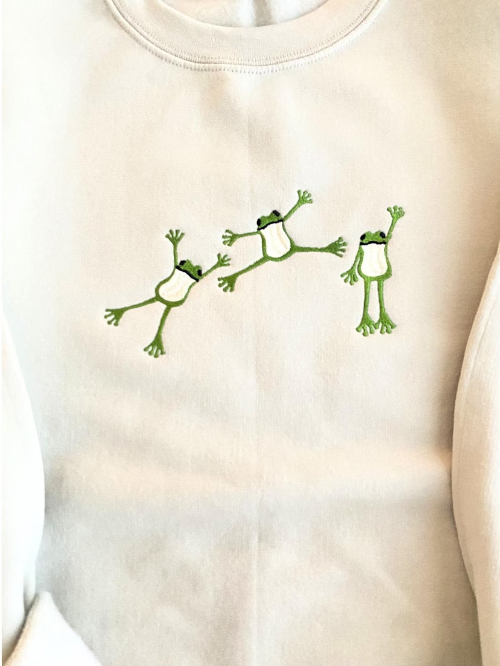 Frog Lover's Embroidered Sweatshirt