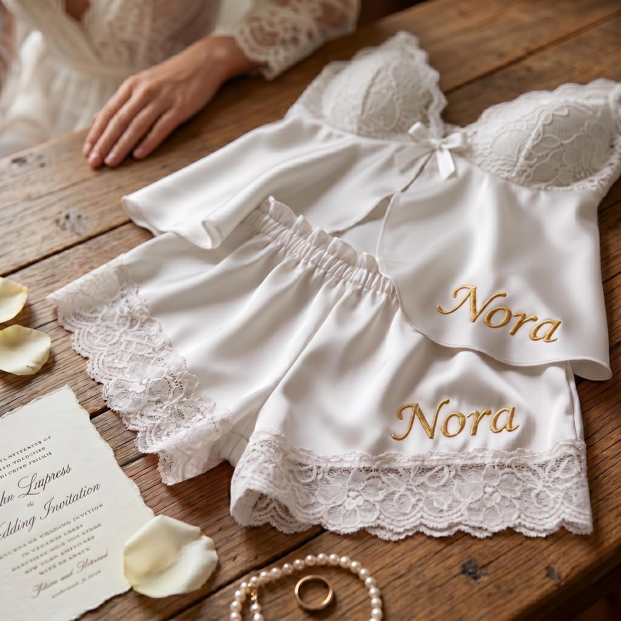 Bride Personalized Lingerie with Lace